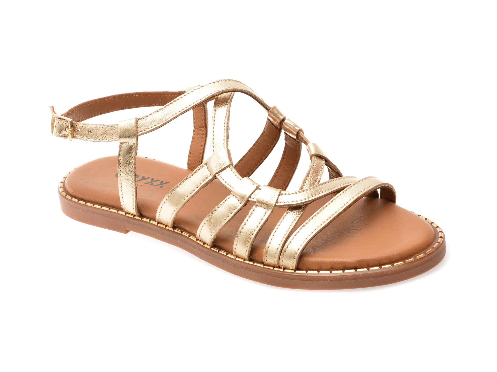 Sandale GRYXX aurii, AUDREY5, din piele naturala 1 Sandale GRYXX aurii