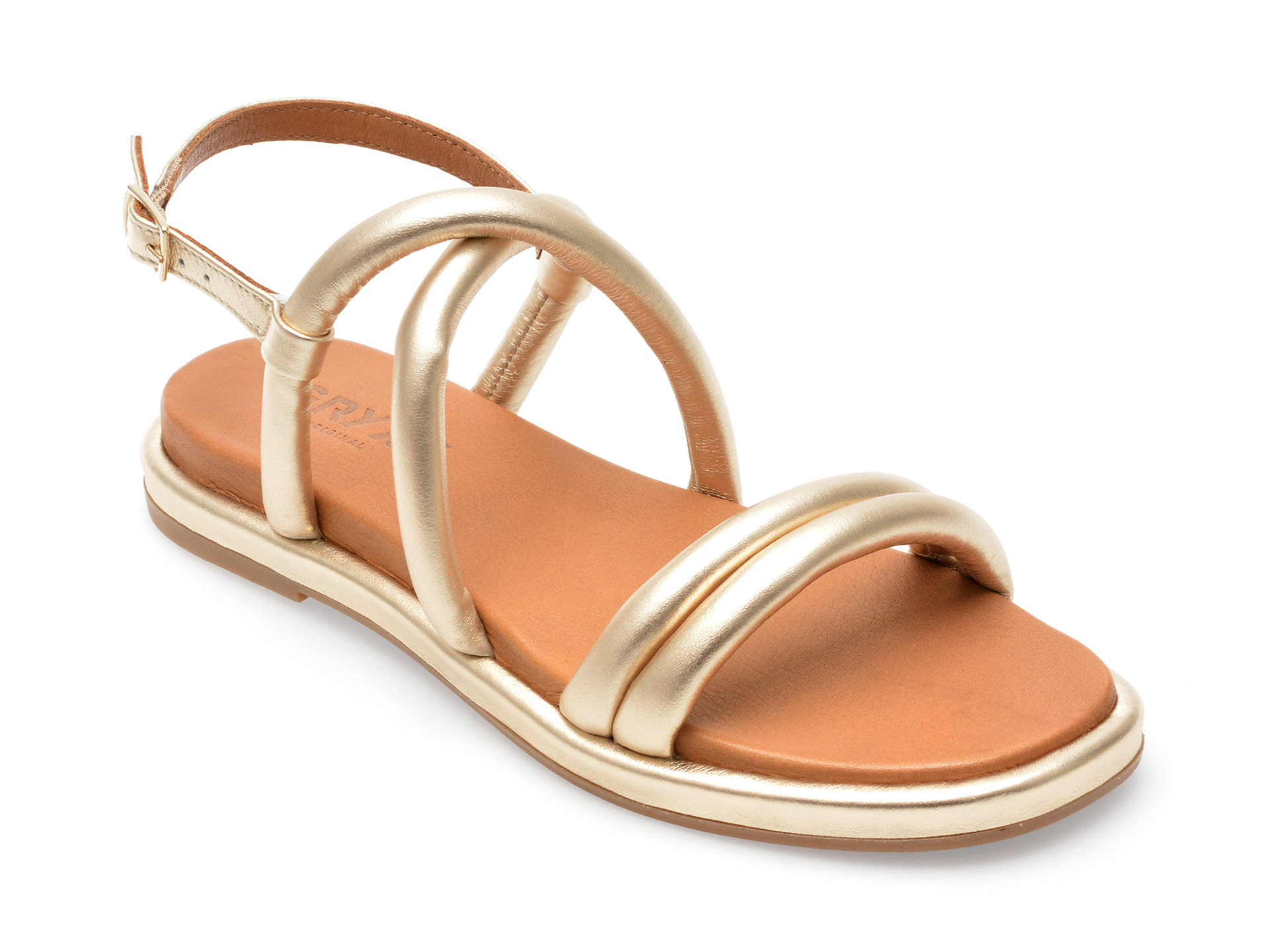 Sandale GRYXX aurii, PF3056, din piele naturala 1 Sandale GRYXX aurii