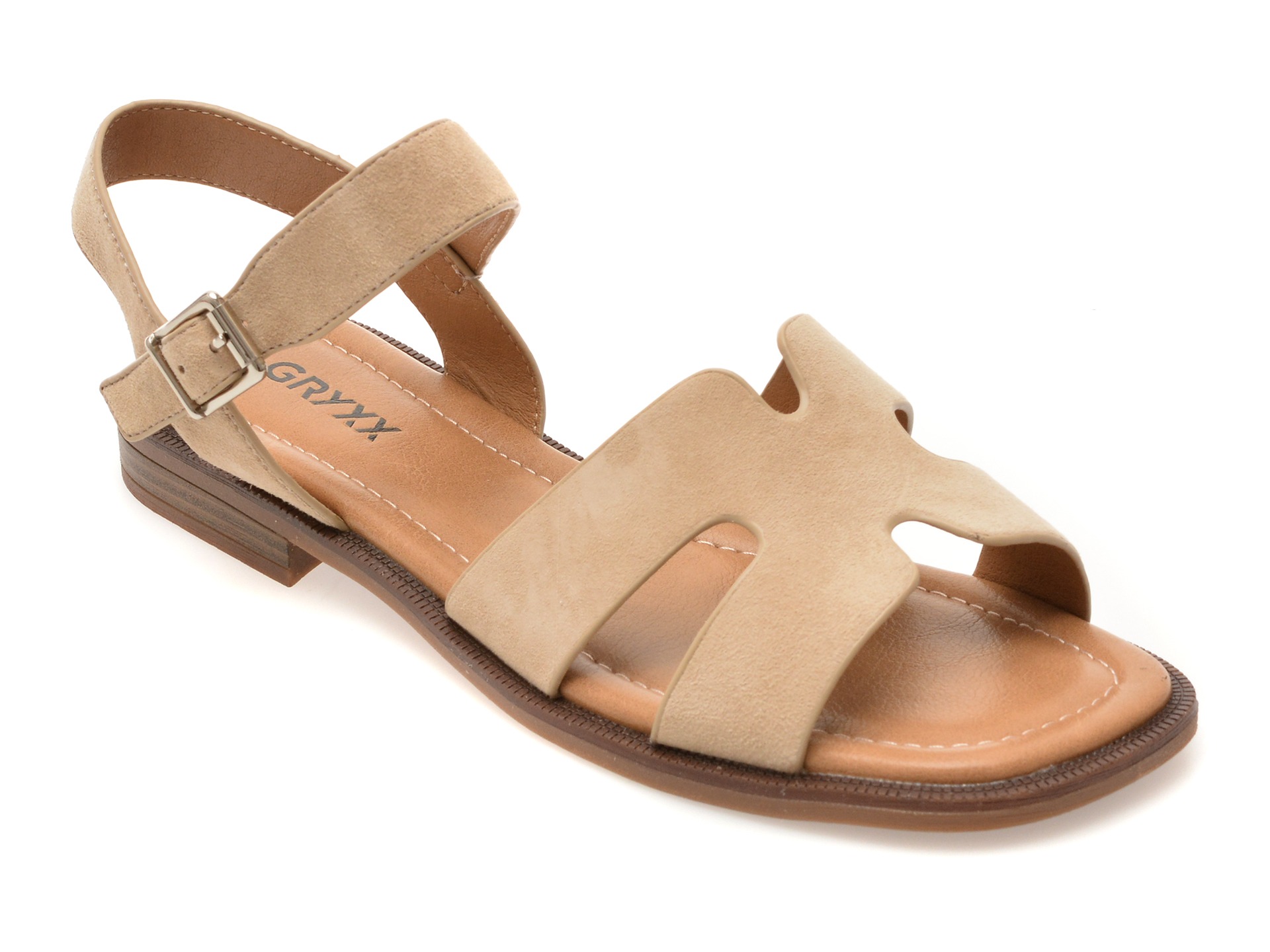 Sandale GRYXX bej, 1352C25, din piele intoarsa 1 Sandale GRYXX bej