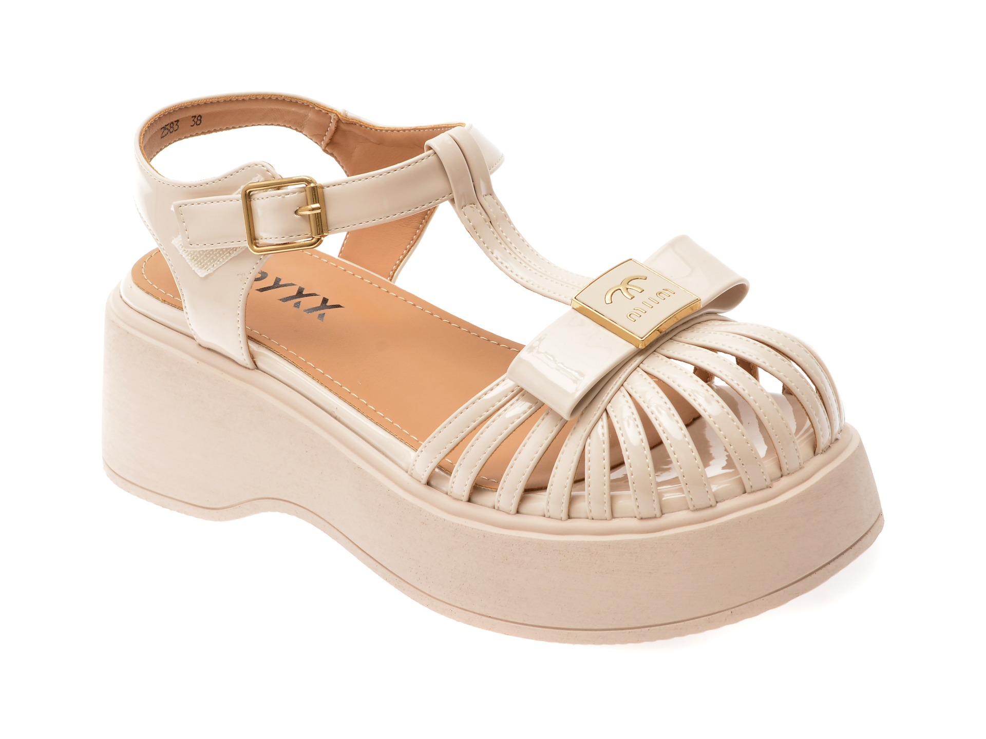 Sandale GRYXX bej, 2583, din piele ecologica 1 Sandale GRYXX bej