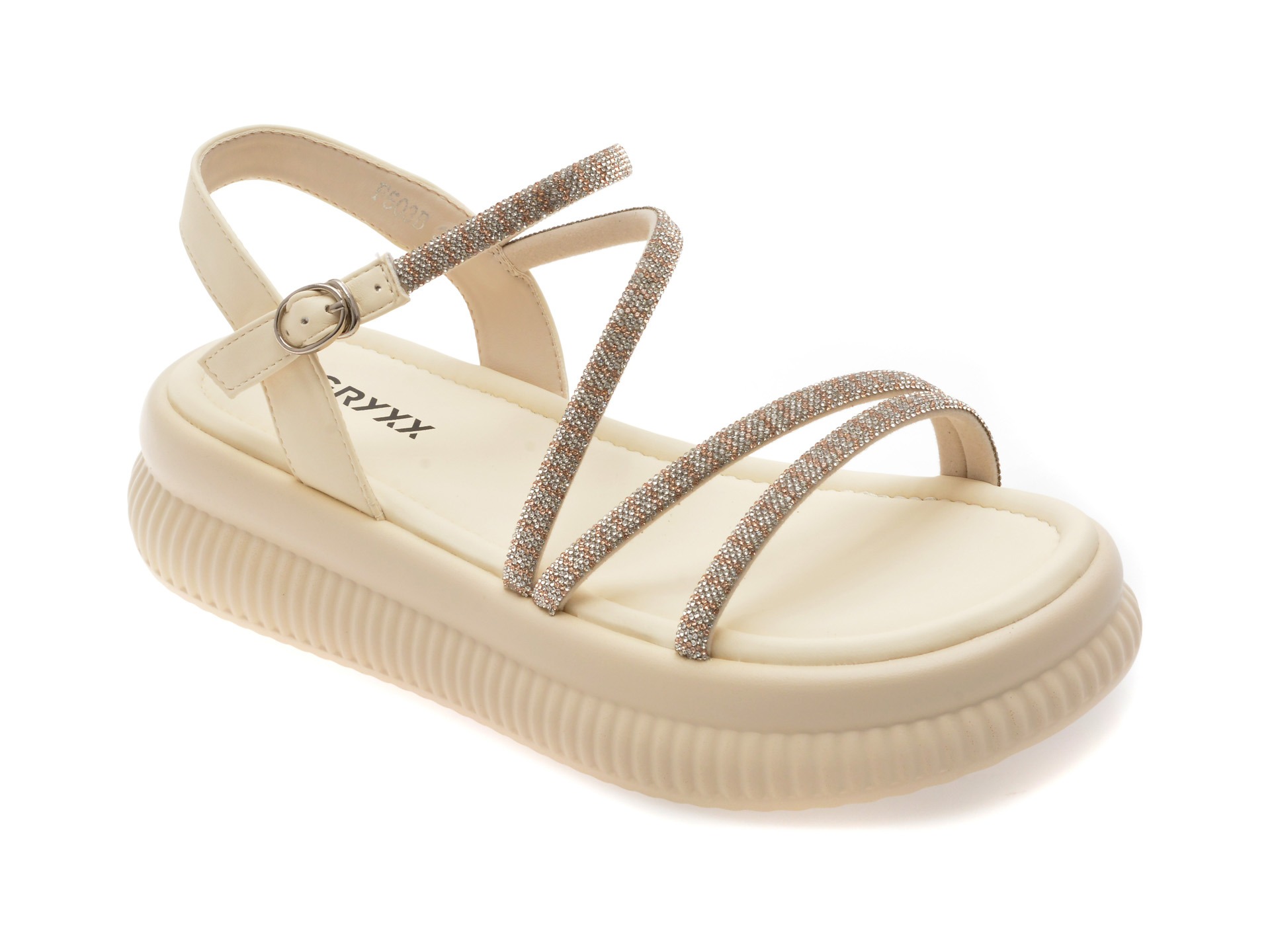 Sandale GRYXX bej, F503, din piele ecologica 1 Sandale GRYXX bej