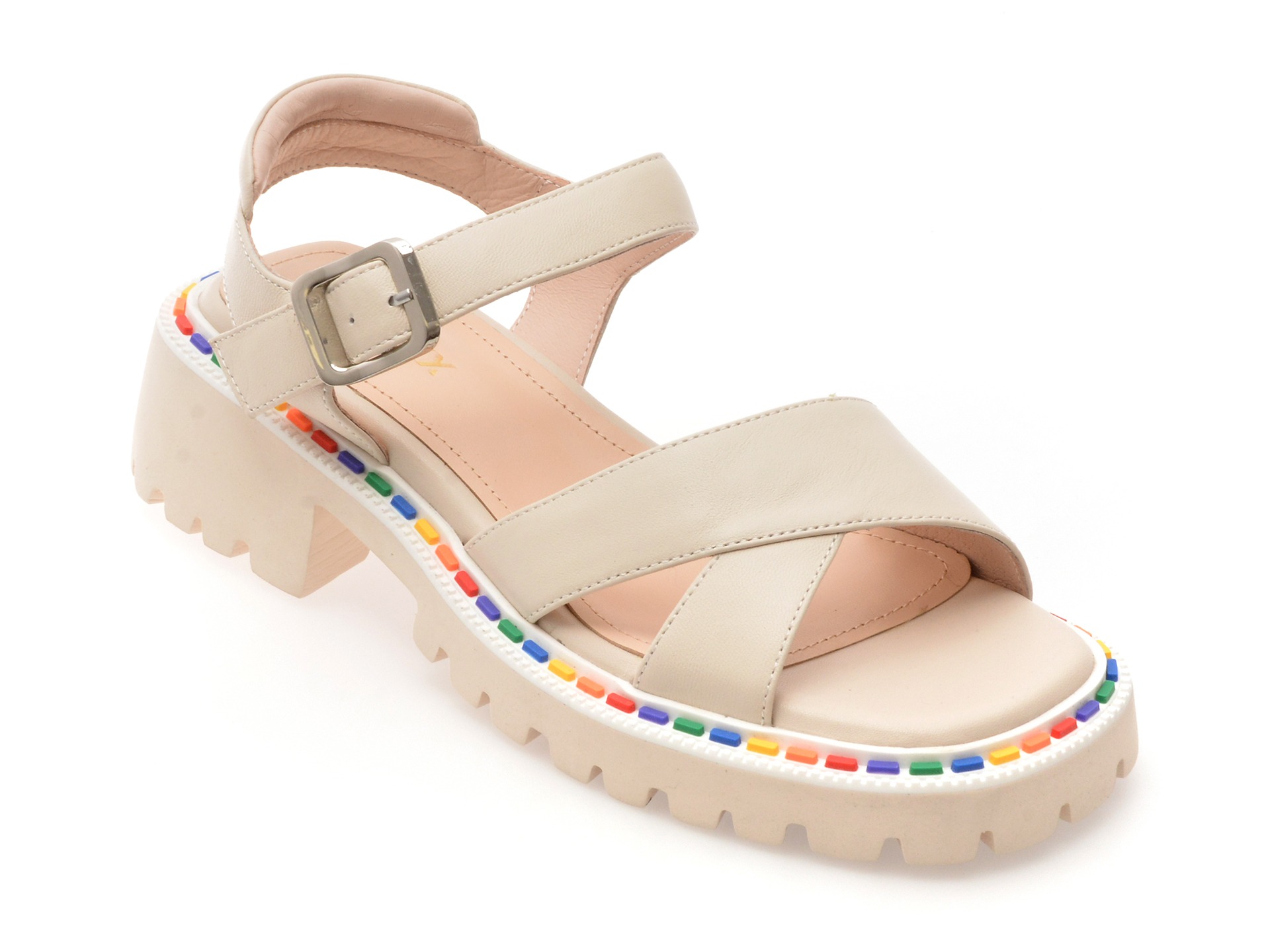 Sandale GRYXX bej, H55, din piele naturala 1 Sandale GRYXX bej