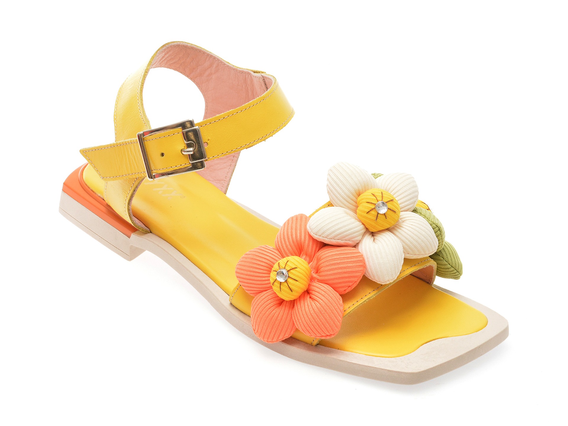 Sandale GRYXX galbene, 157787, din piele naturala 1 Sandale GRYXX galbene