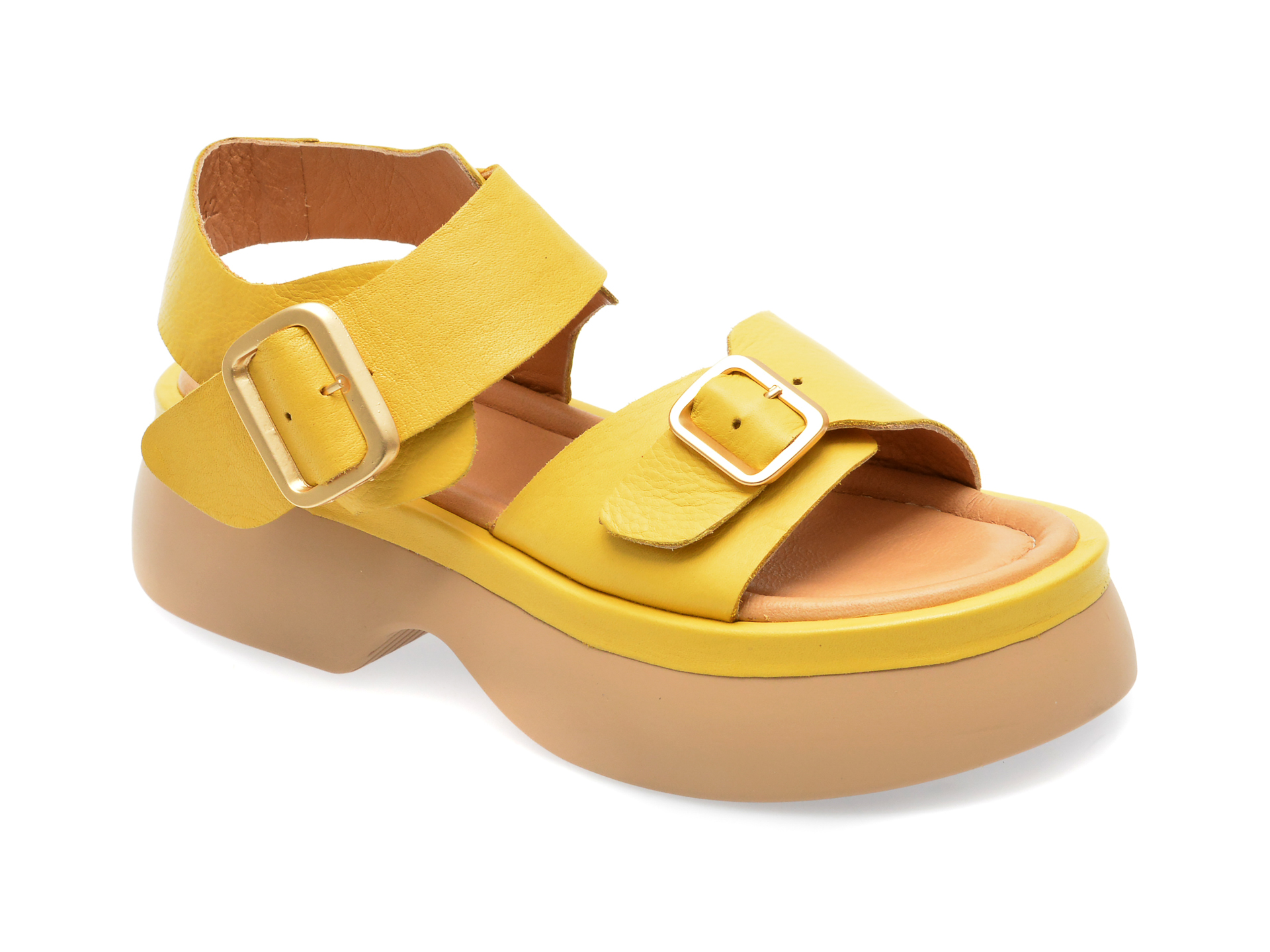 Sandale GRYXX galbene, 5007300, din piele naturala 1 Sandale GRYXX galbene