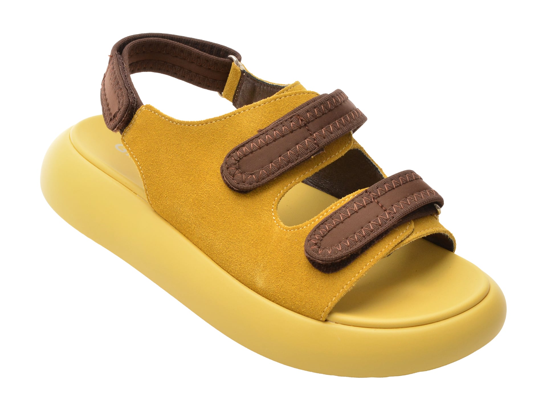 Sandale GRYXX galbene, 5L120, din piele intoarsa 1 Sandale GRYXX galbene