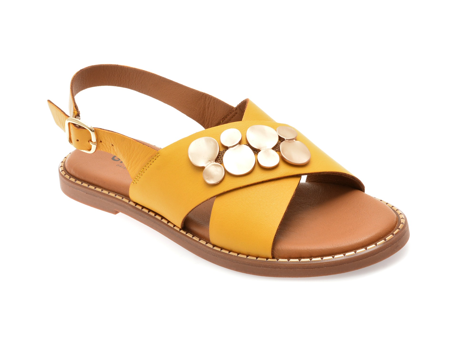 Sandale GRYXX galbene, 610003, din piele naturala 1 Sandale GRYXX galbene