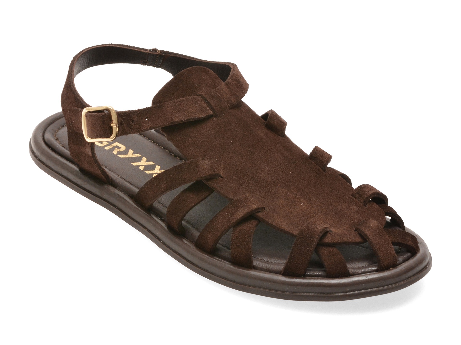 Sandale GRYXX maro, M875, din piele intoarsa 1 Sandale GRYXX maro