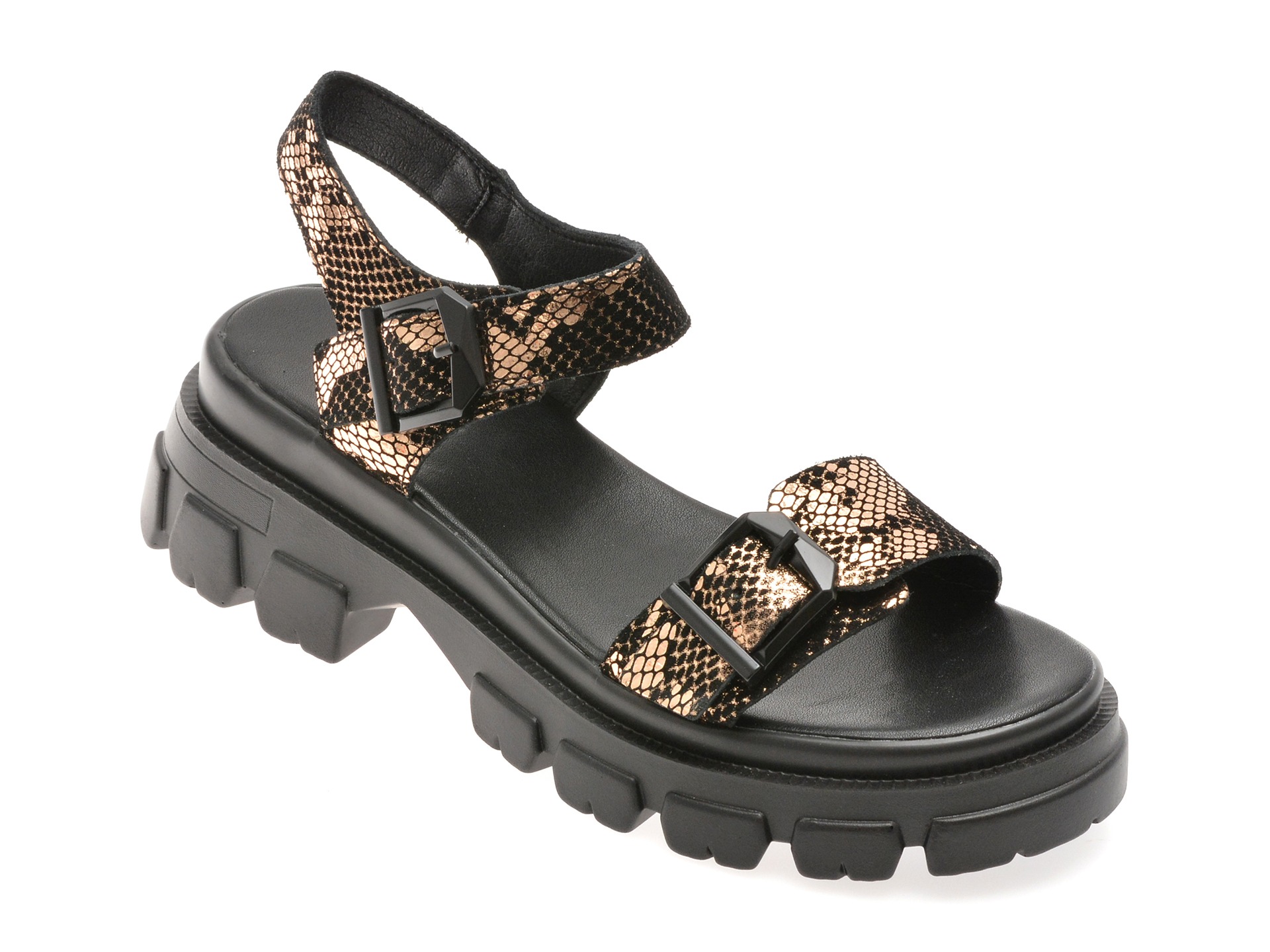 Sandale GRYXX negre, 201501, din piele intoarsa 1 Sandale GRYXX negre