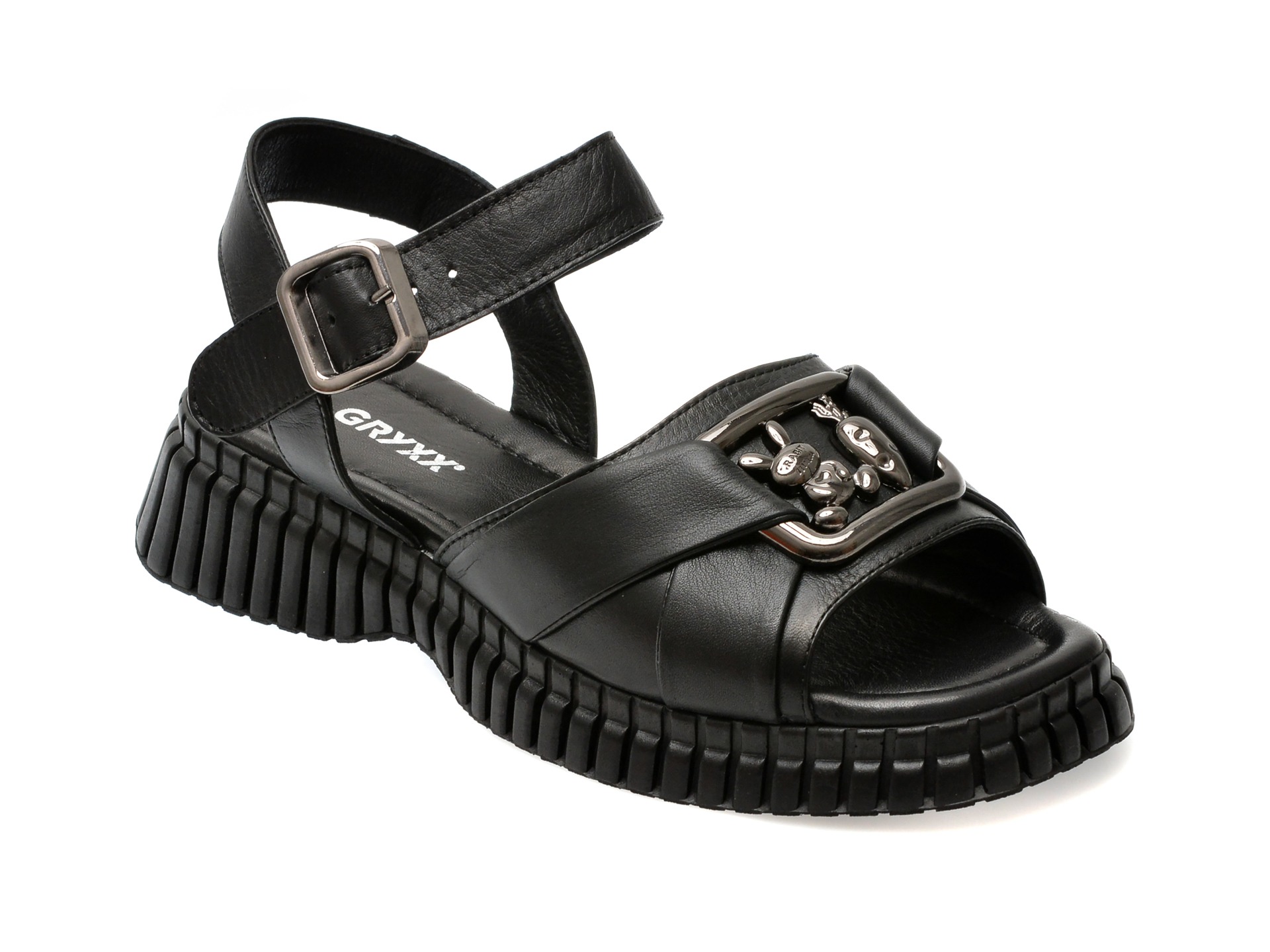Sandale GRYXX negre, 220535, din piele naturala 1 Sandale GRYXX negre