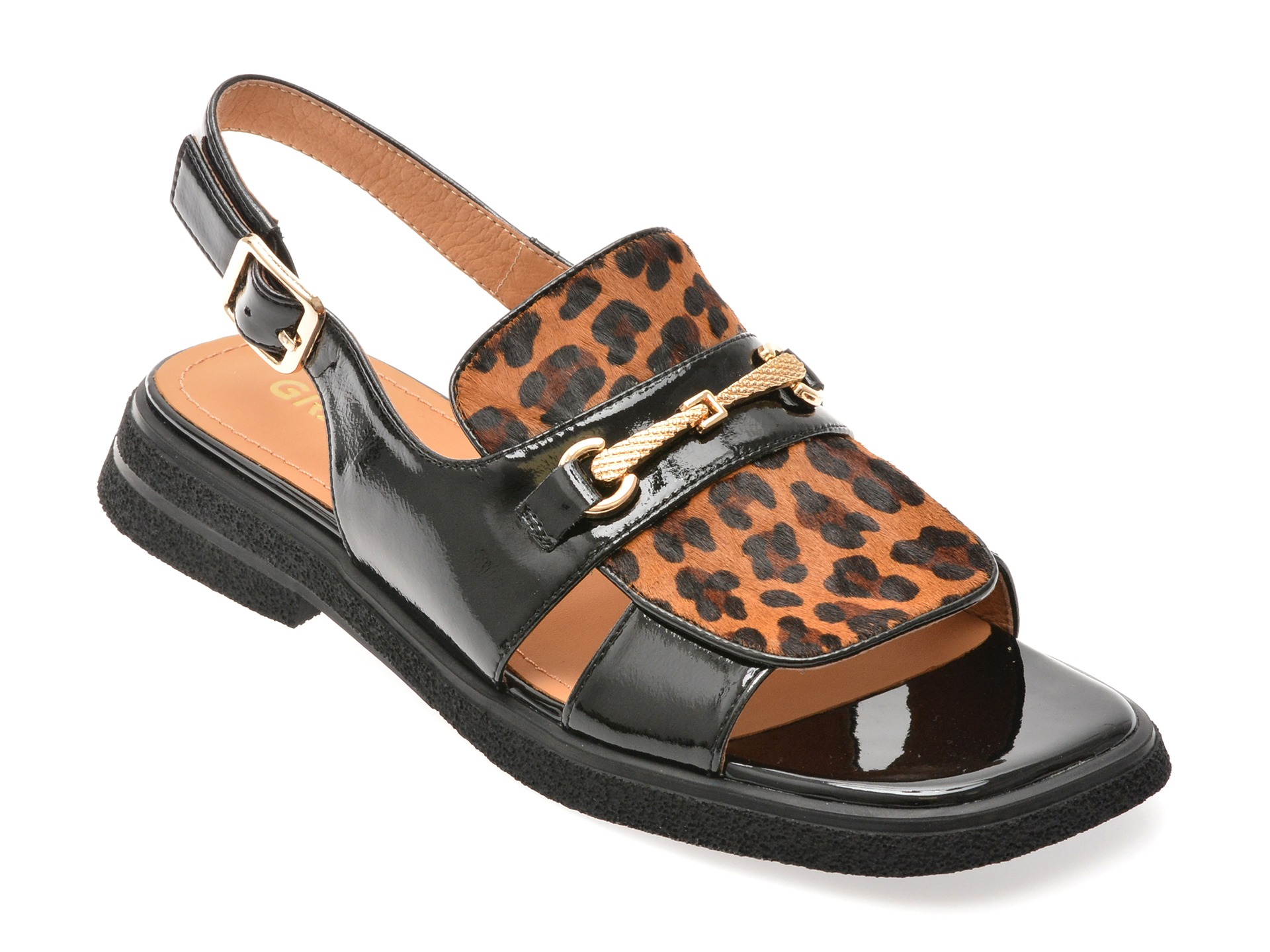 Sandale GRYXX negre, 22L914, din piele naturala lacuita 1 Sandale GRYXX negre