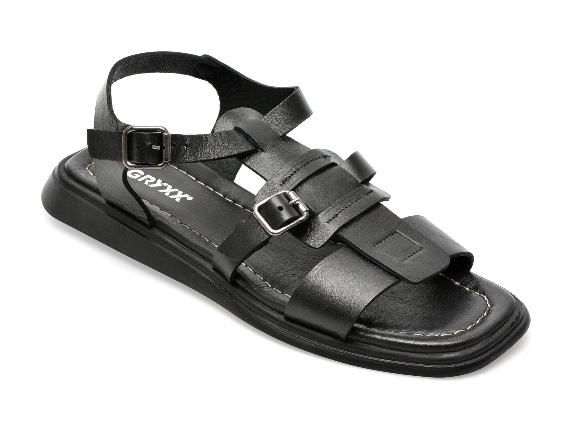 Sandale GRYXX negre, 231625, din piele naturala 1 Sandale GRYXX negre