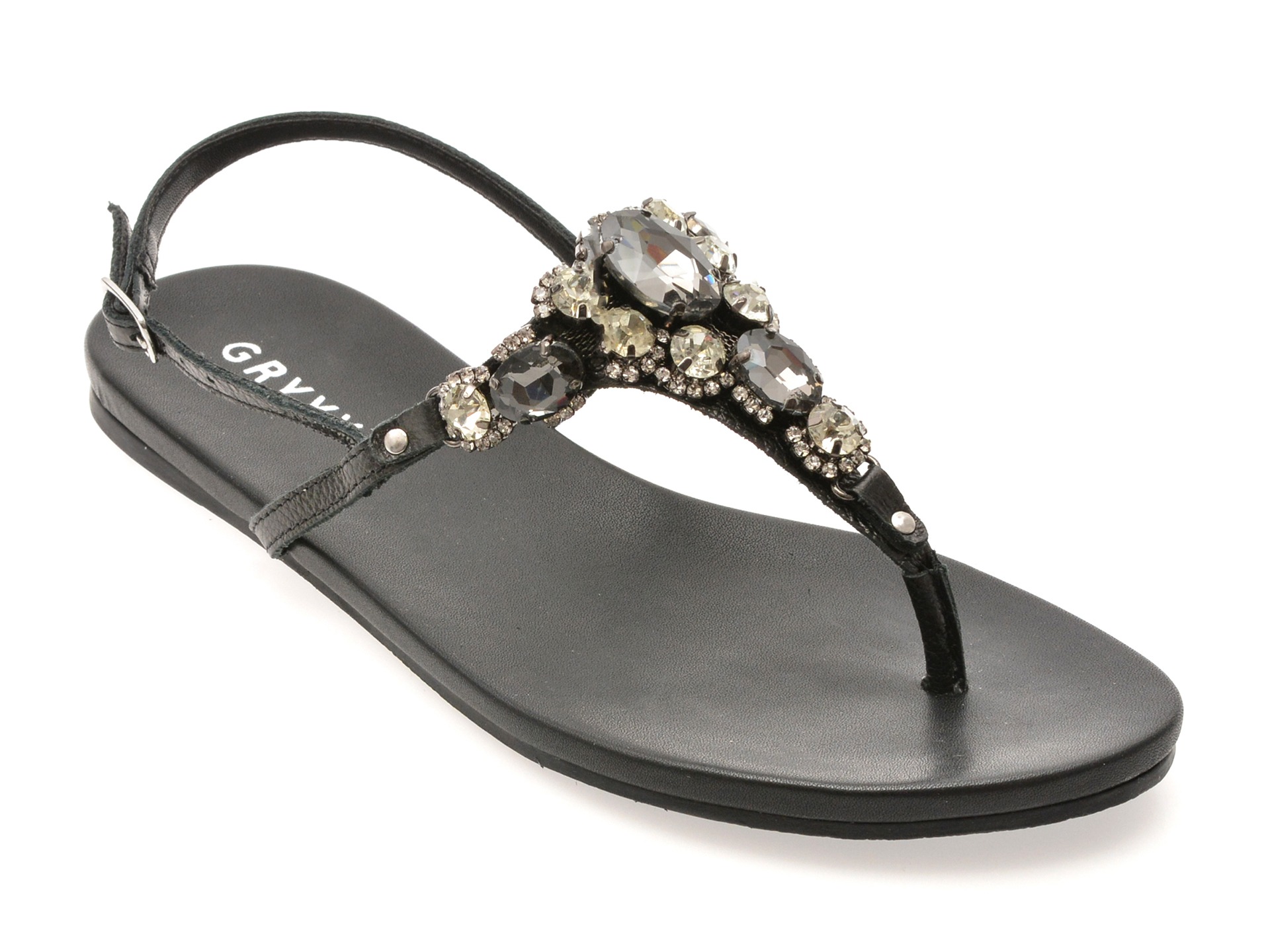 Sandale GRYXX negre, 364105, din piele naturala 1 Sandale GRYXX negre