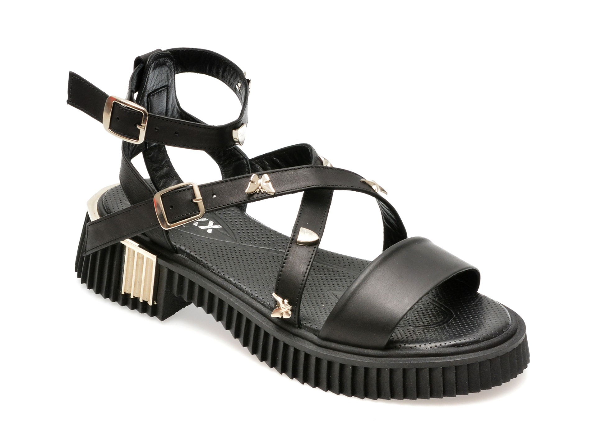Sandale GRYXX negre, 484305, din piele naturala 1 Sandale GRYXX negre