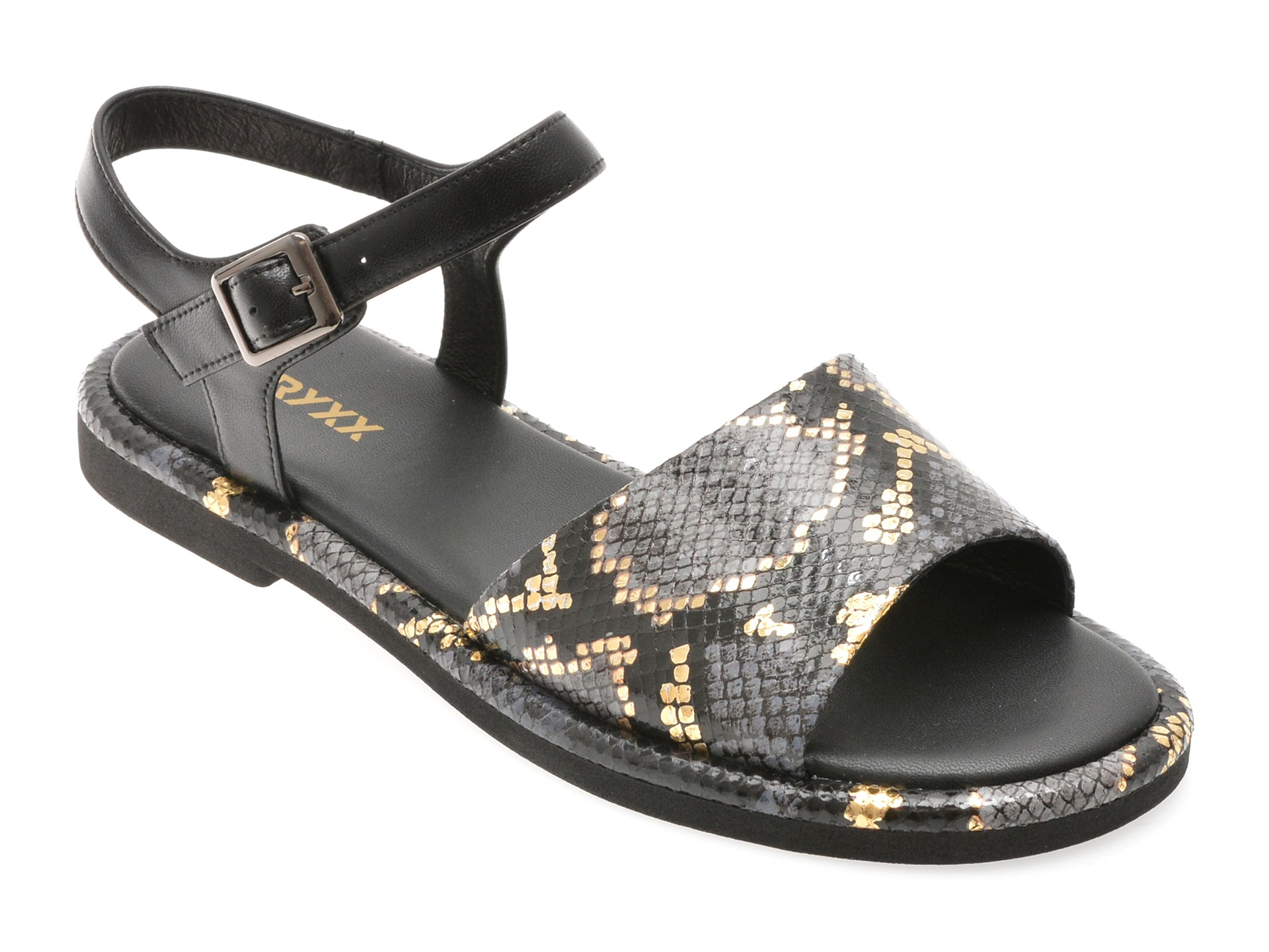 Sandale GRYXX negre, 4H524, din piele naturala 1 Sandale GRYXX negre
