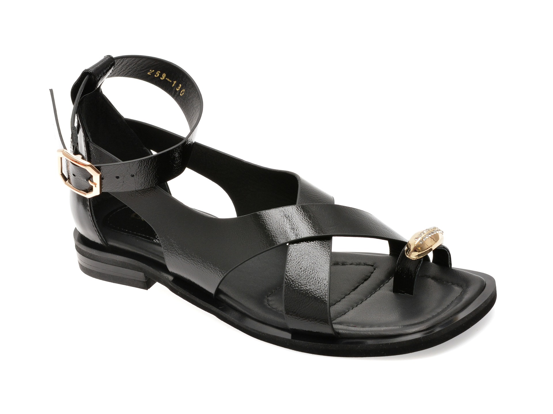 Sandale GRYXX negre, 532259, din piele naturala lacuita 1 Sandale GRYXX negre