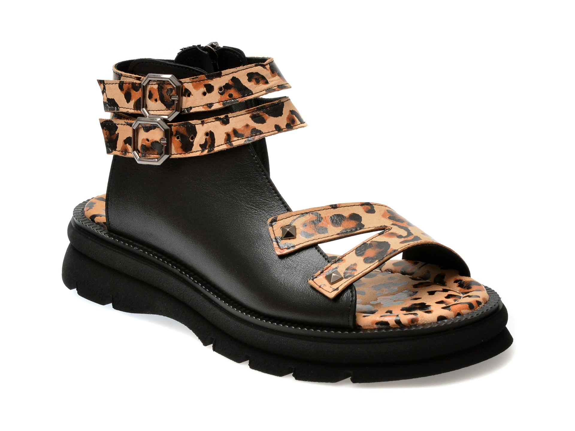 Sandale GRYXX negre, 606529, din piele naturala 1 Sandale GRYXX negre