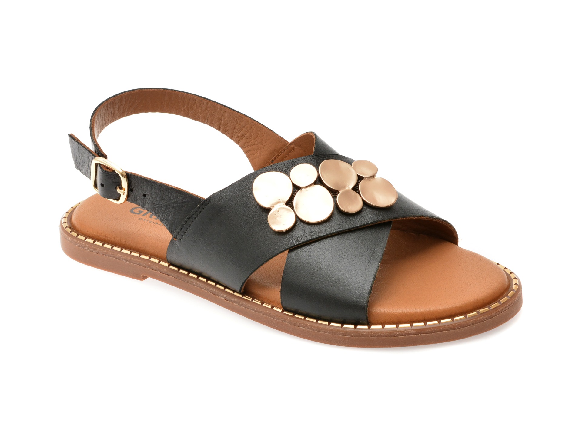 Sandale GRYXX negre, 610003, din piele naturala 1 Sandale GRYXX negre