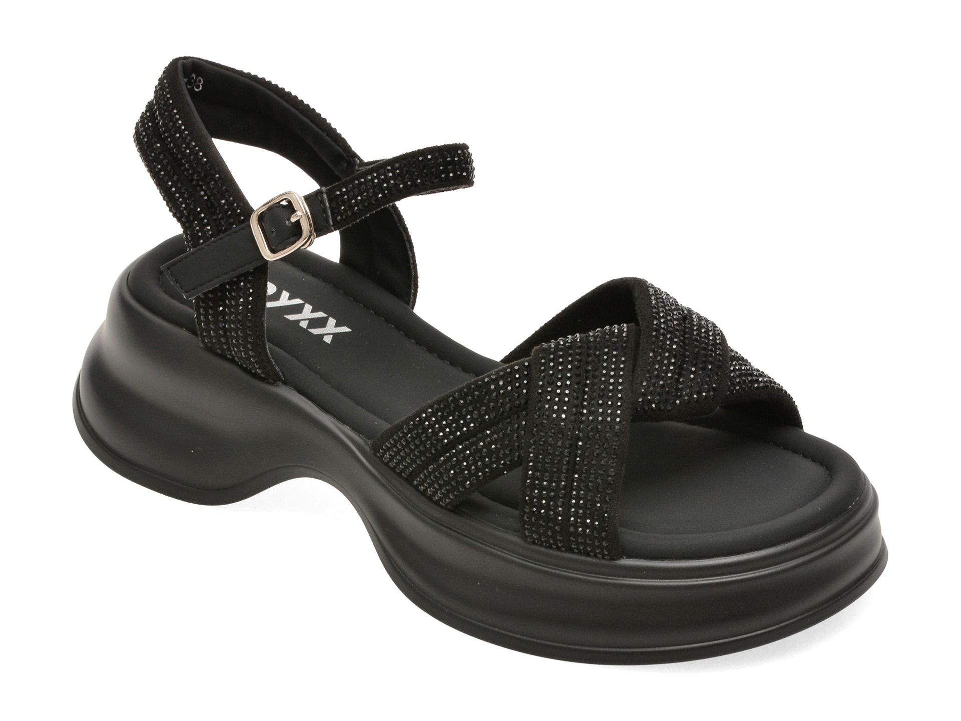 Sandale GRYXX negre, 8826, din material textil 1 Sandale GRYXX negre