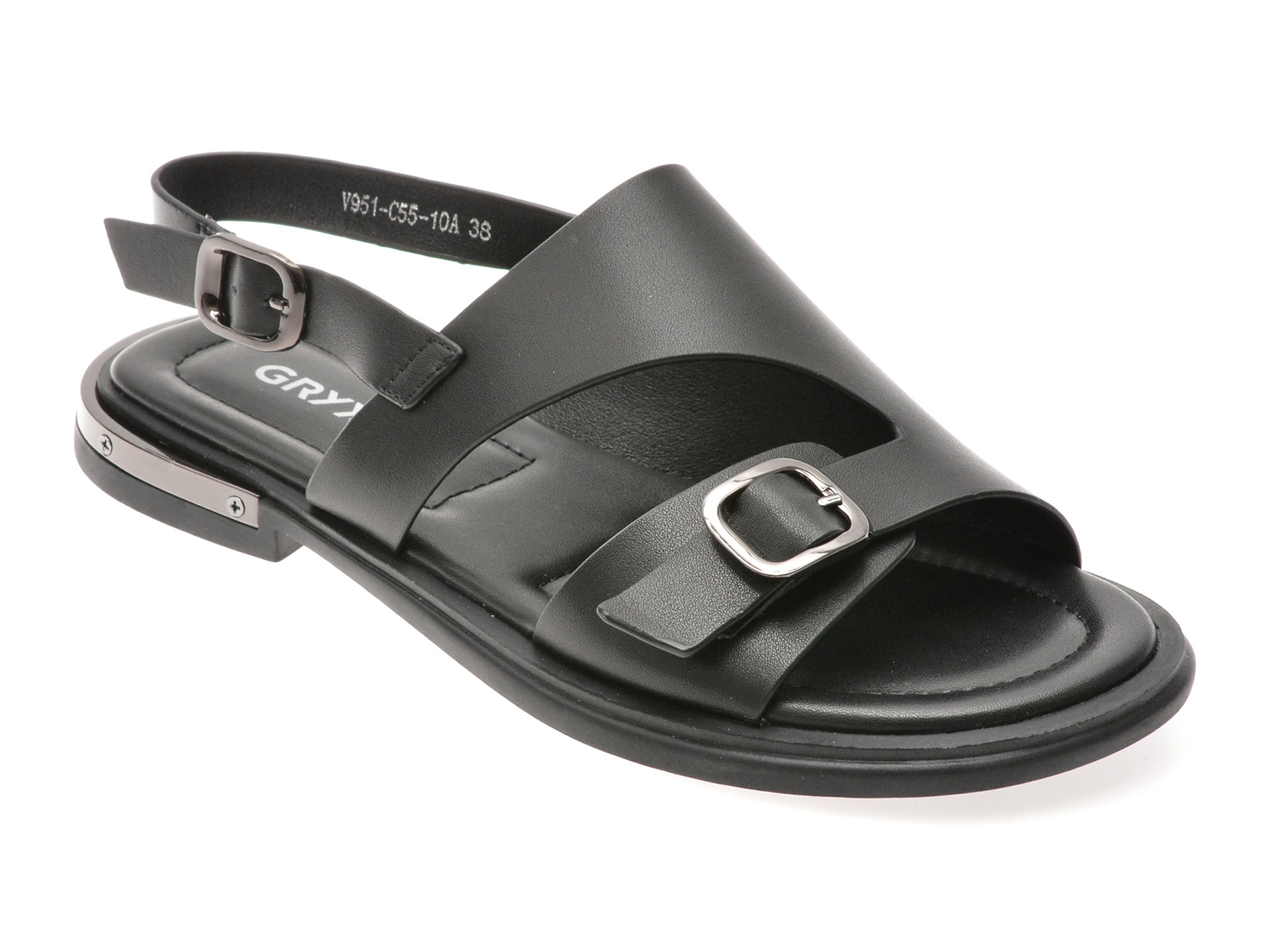 Sandale GRYXX negre, 8951C55, din piele naturala 1 Sandale GRYXX negre