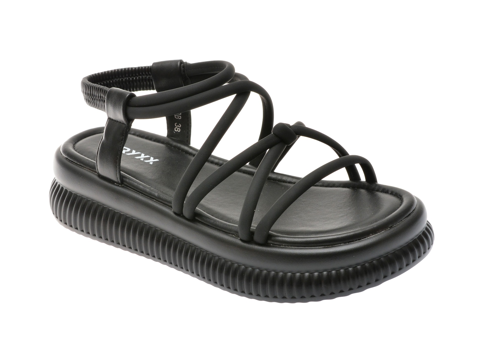 Sandale GRYXX negre, F398, din piele ecologica 1 Sandale GRYXX negre