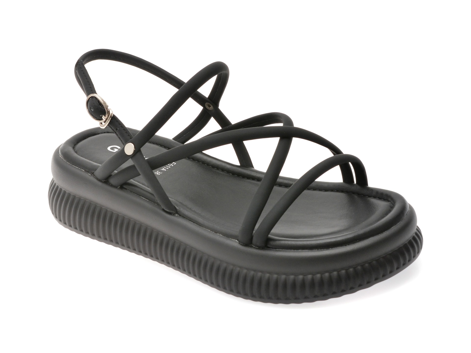 Sandale GRYXX negre, F511, din piele ecologica 1 Sandale GRYXX negre