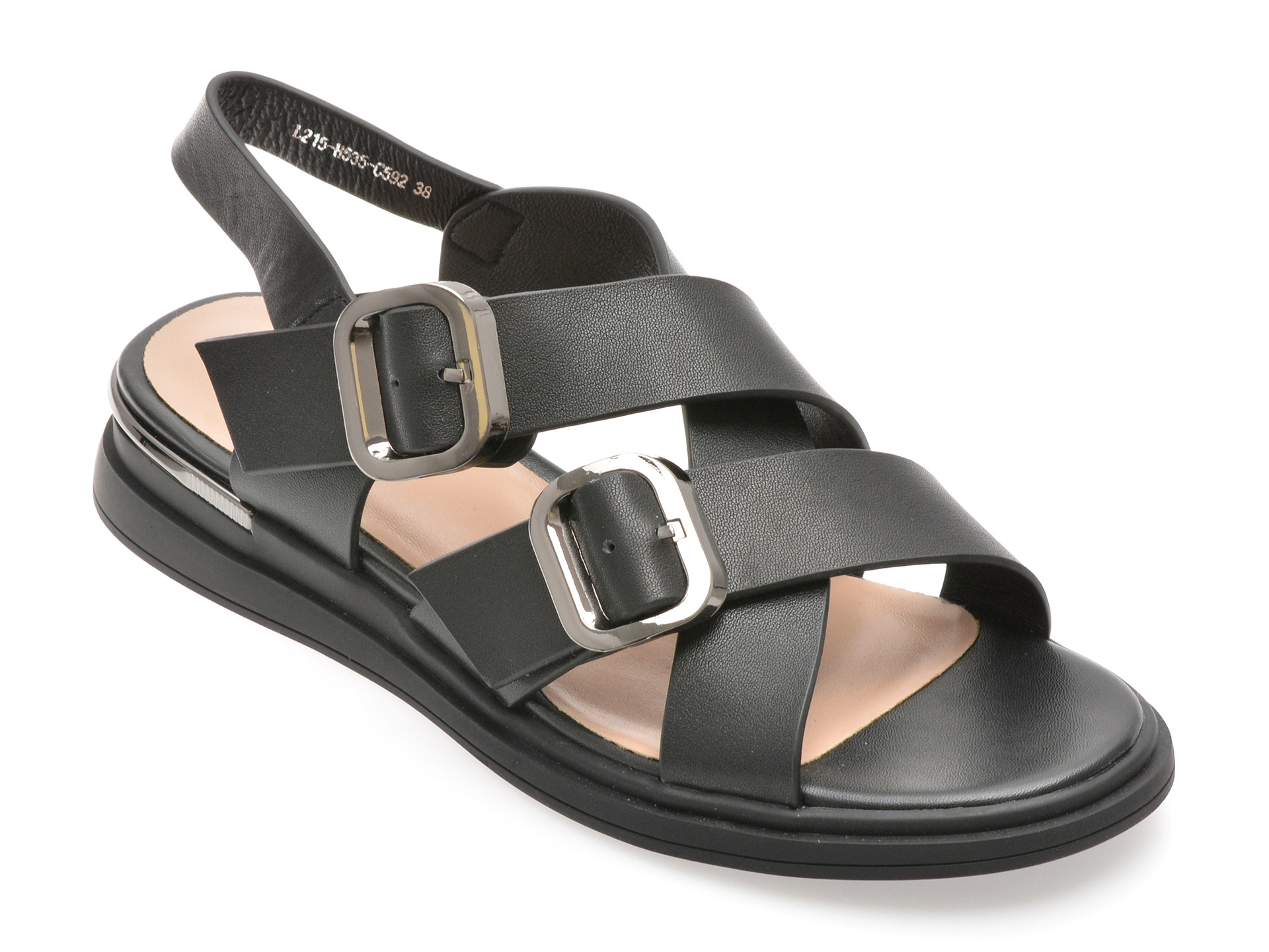 Sandale GRYXX negre, L215, din piele naturala 1 Sandale GRYXX negre