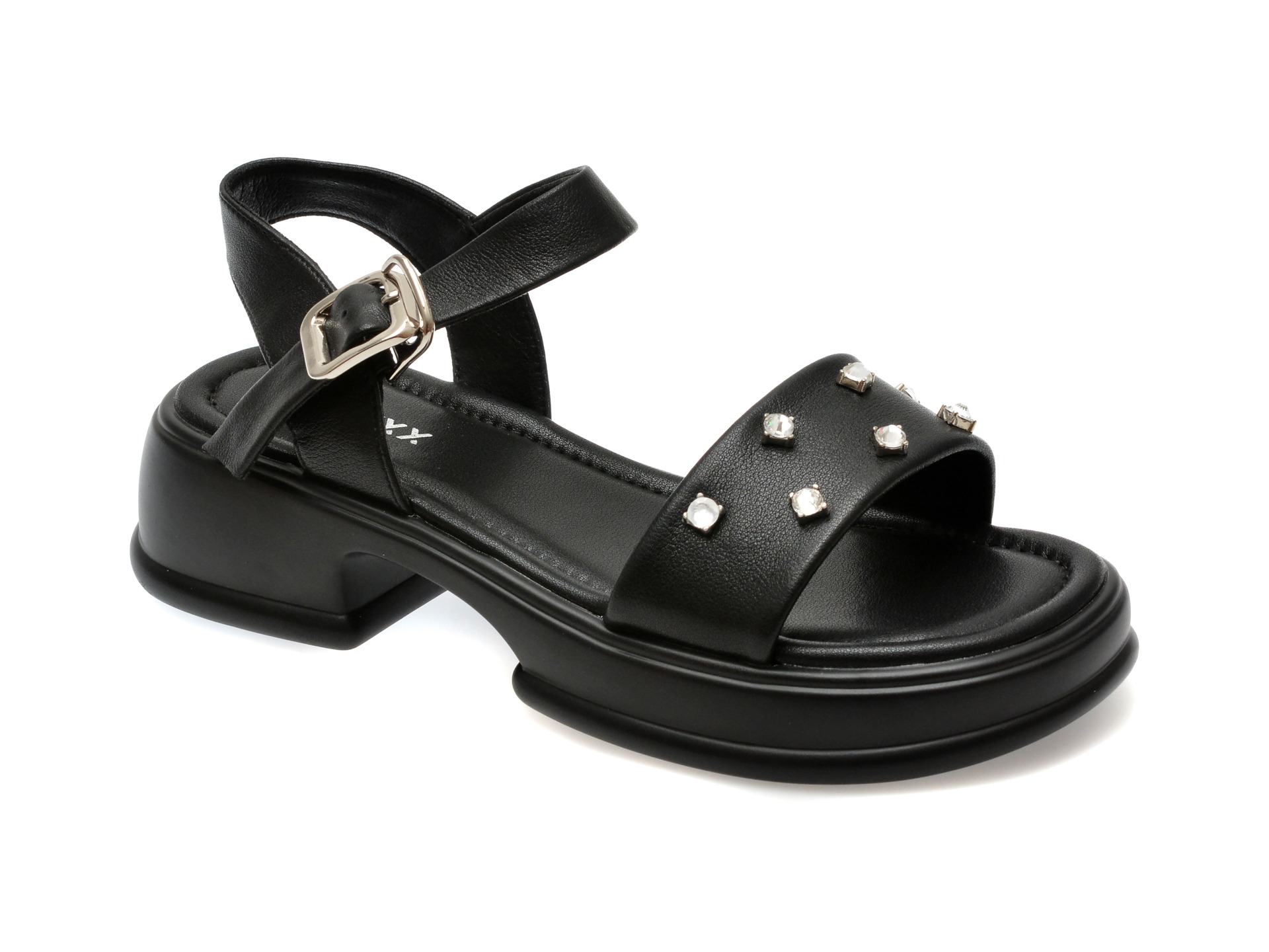 Sandale GRYXX negre, LX661, din piele naturala 1 Sandale GRYXX negre