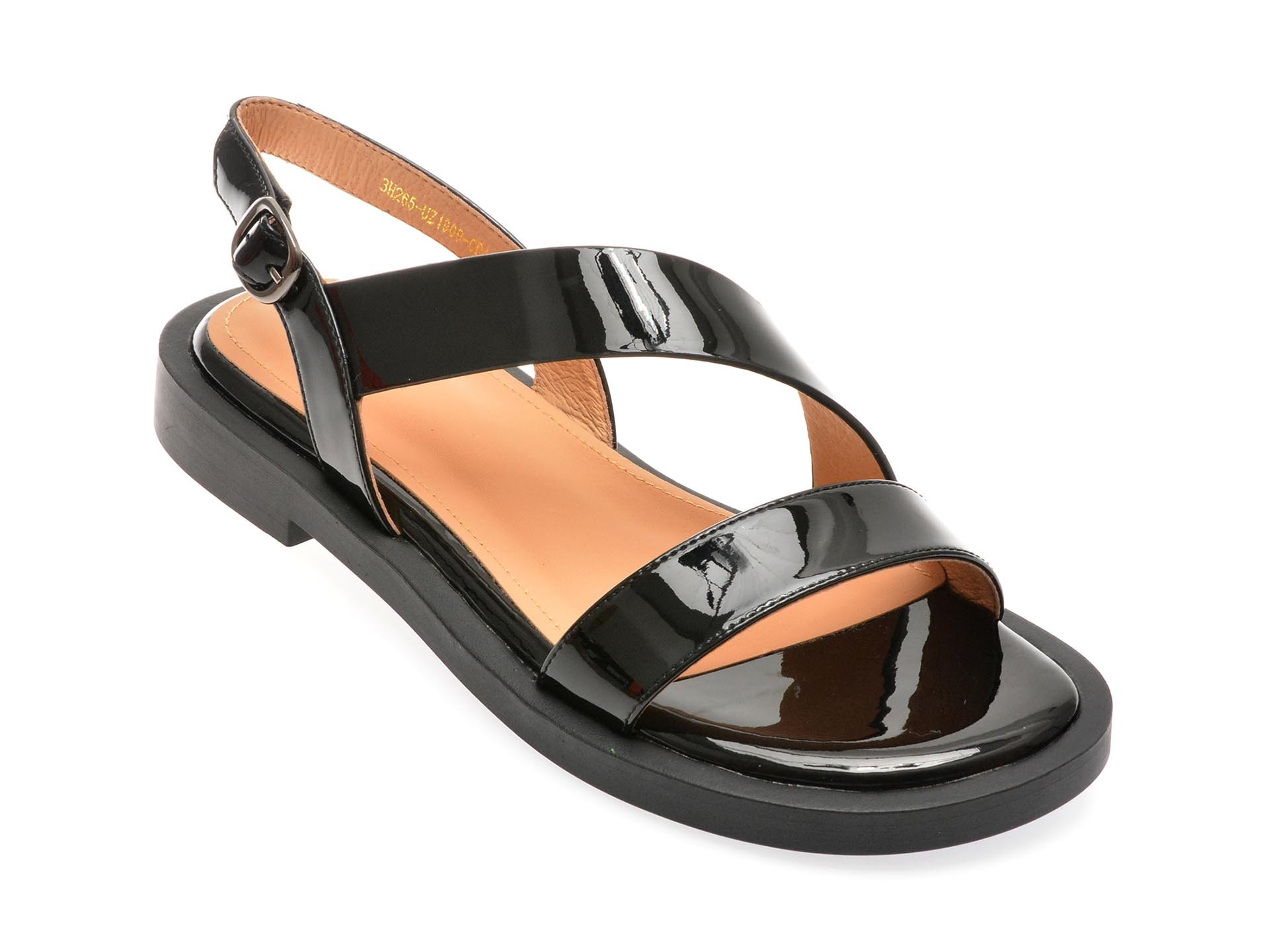 Sandale GRYXX negre, UZ1909, din piele naturala lacuita 1 Sandale GRYXX negre