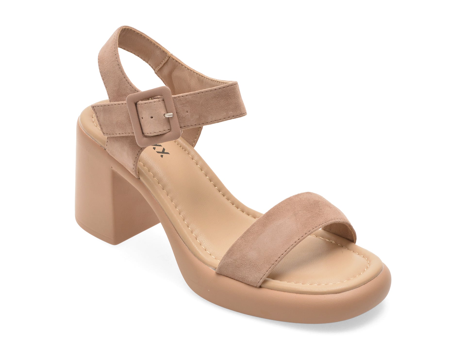 Sandale GRYXX nude, JL65, din piele intoarsa 1 Sandale GRYXX nude