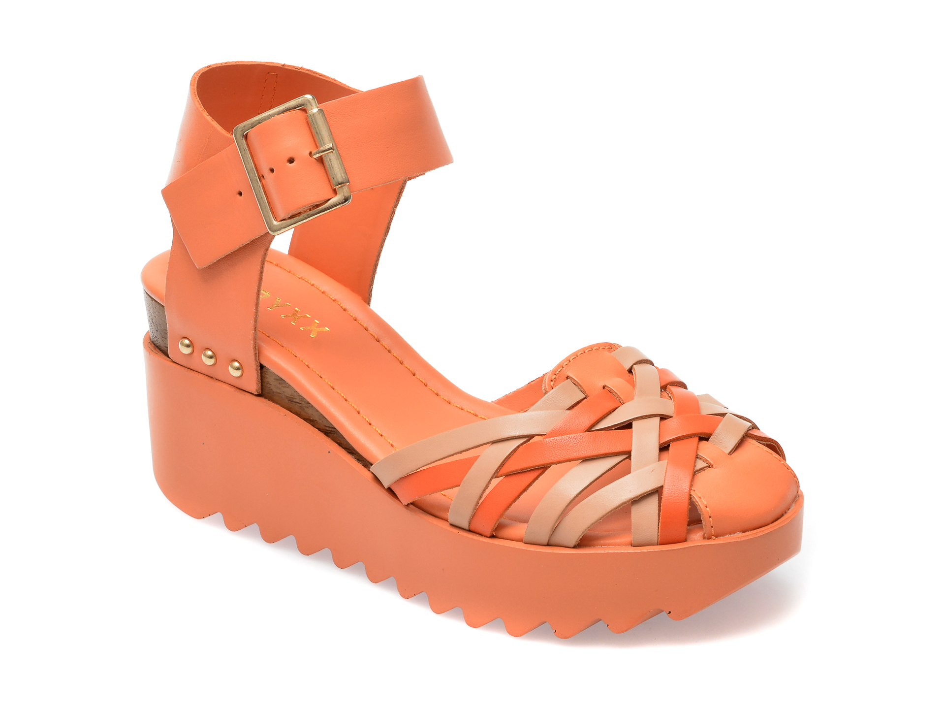 Sandale GRYXX portocalii, 338802, din piele naturala 1 Sandale GRYXX portocalii