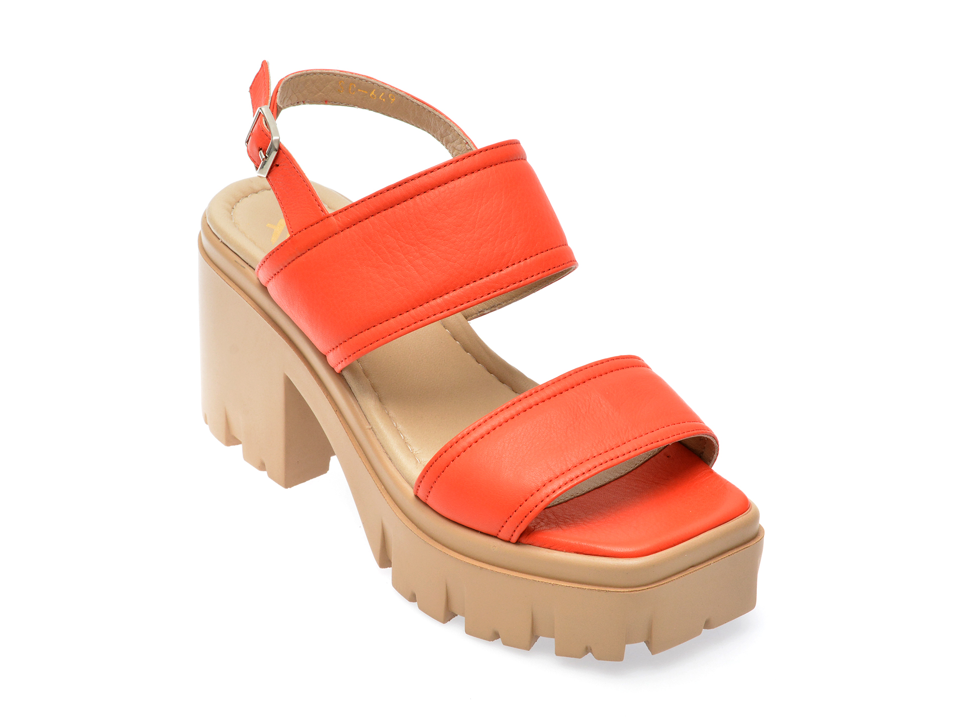 Sandale GRYXX portocalii, 49649, din piele naturala 1 Sandale GRYXX portocalii