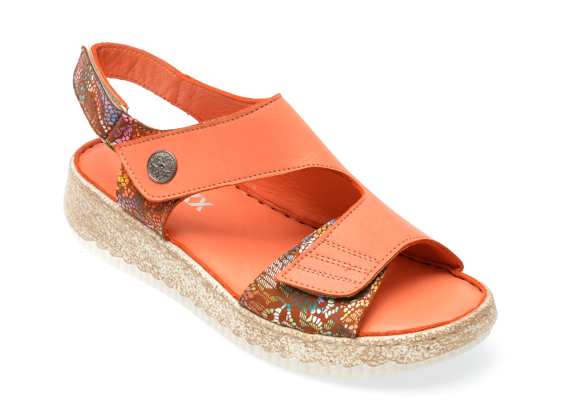 Sandale GRYXX portocalii, 6024, din piele naturala 1 Sandale GRYXX portocalii