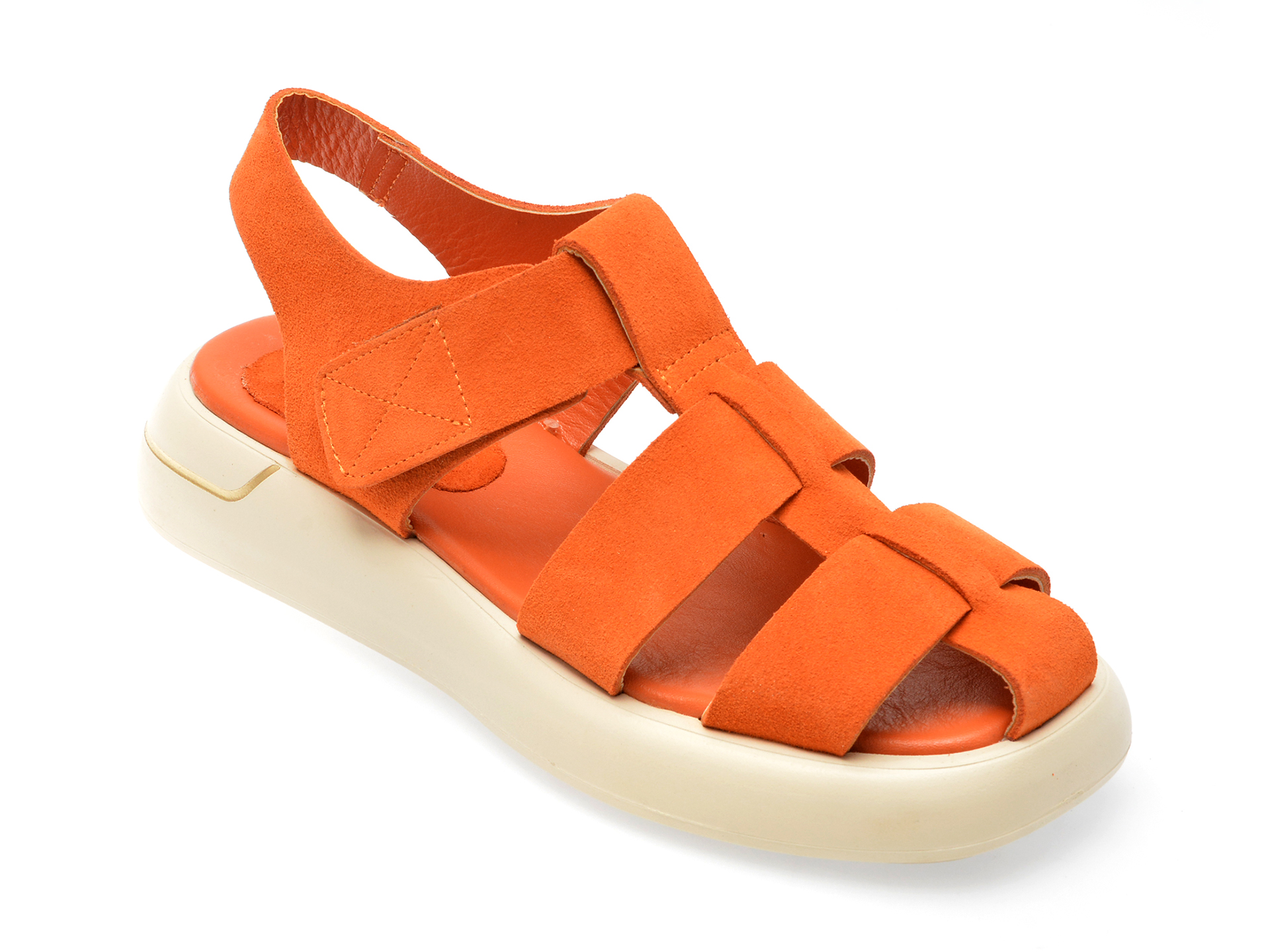 Sandale GRYXX portocalii, 6552, din piele intoarsa 1 Sandale GRYXX portocalii