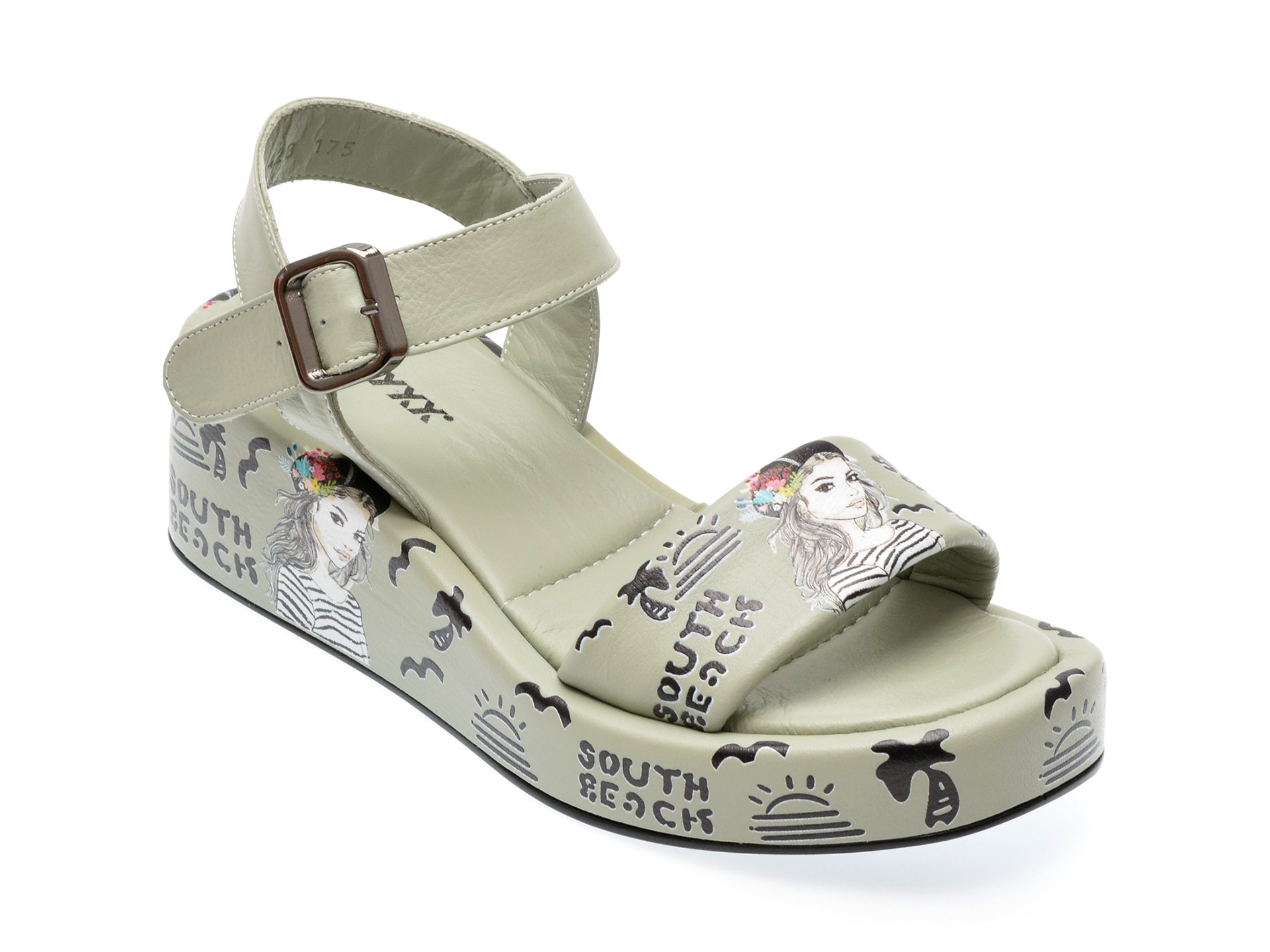 Sandale GRYXX verzi, 620428, din piele naturala 1 Sandale GRYXX verzi