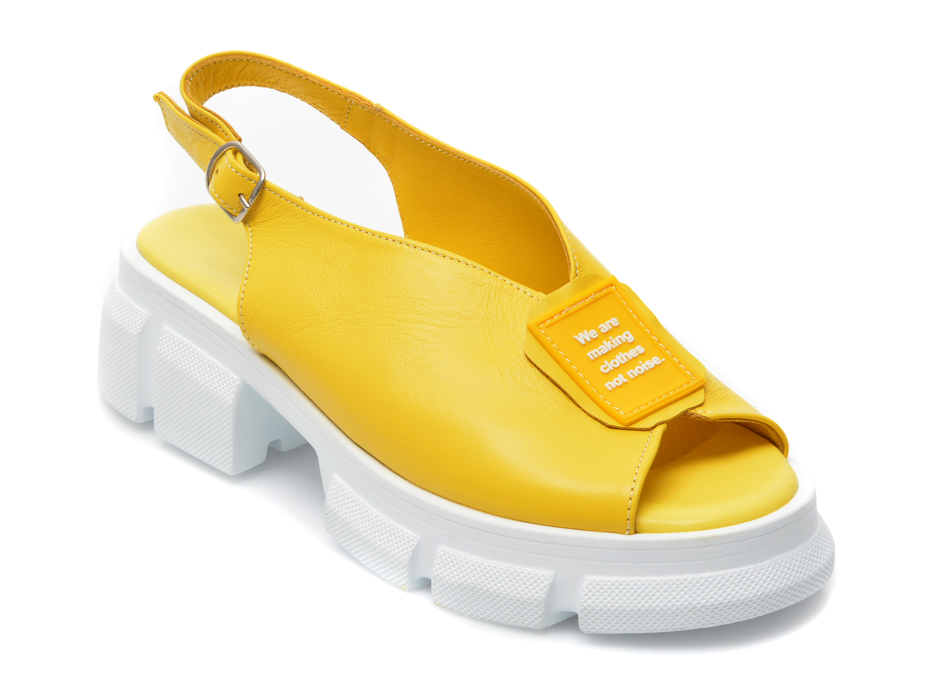 Sandale GUERO galbene, 21549, din piele naturala 1 Sandale GUERO galbene