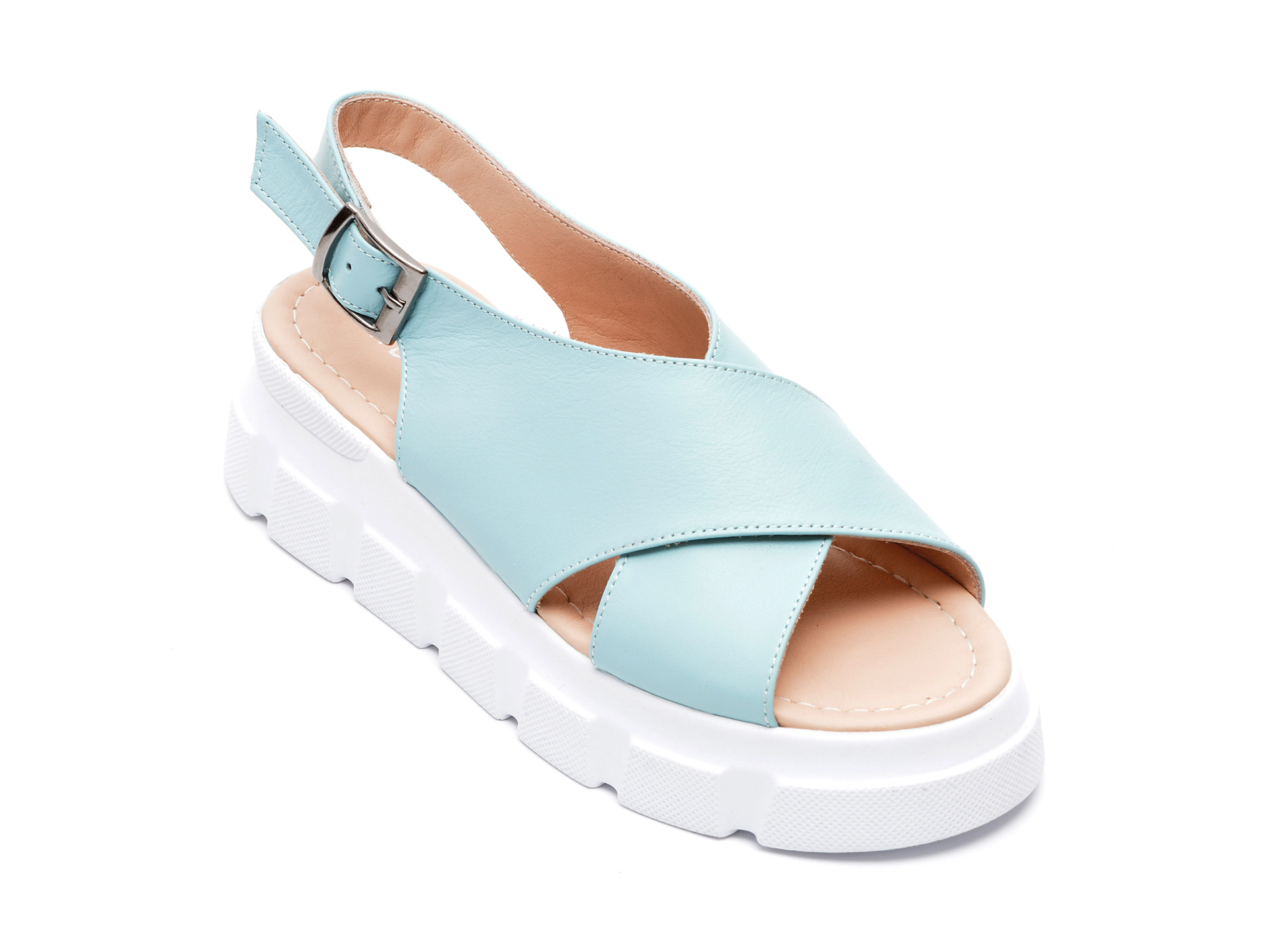 Sandale HK DIVA CLAP albastre, 4392, din piele naturala 1 Sandale HK DIVA CLAP albastre