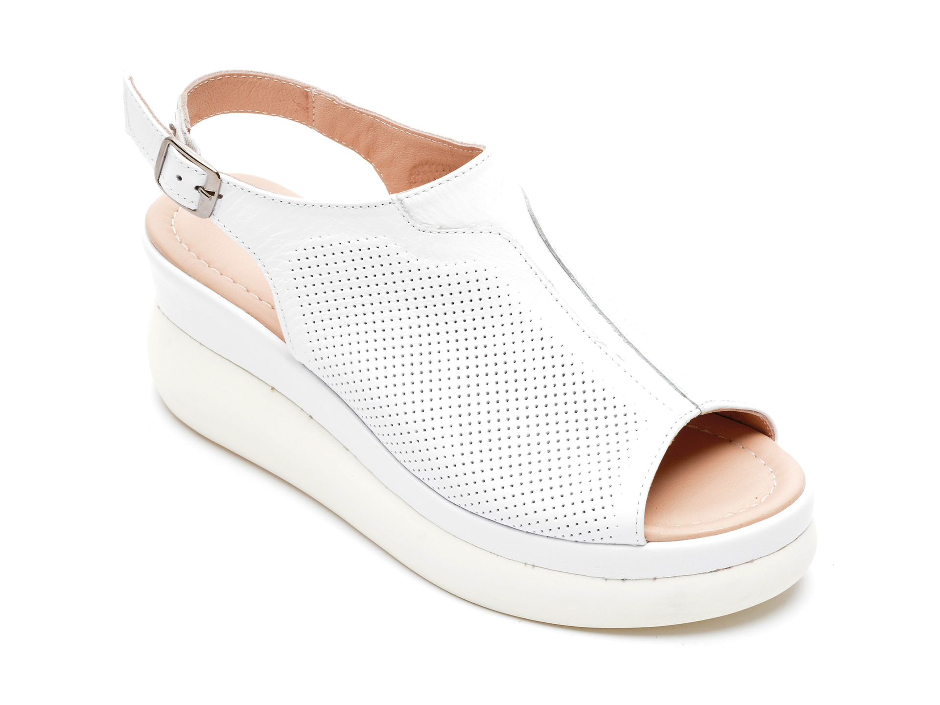 Sandale HK DIVA CLAP albe, 4155, din piele naturala 1 Sandale HK DIVA CLAP albe