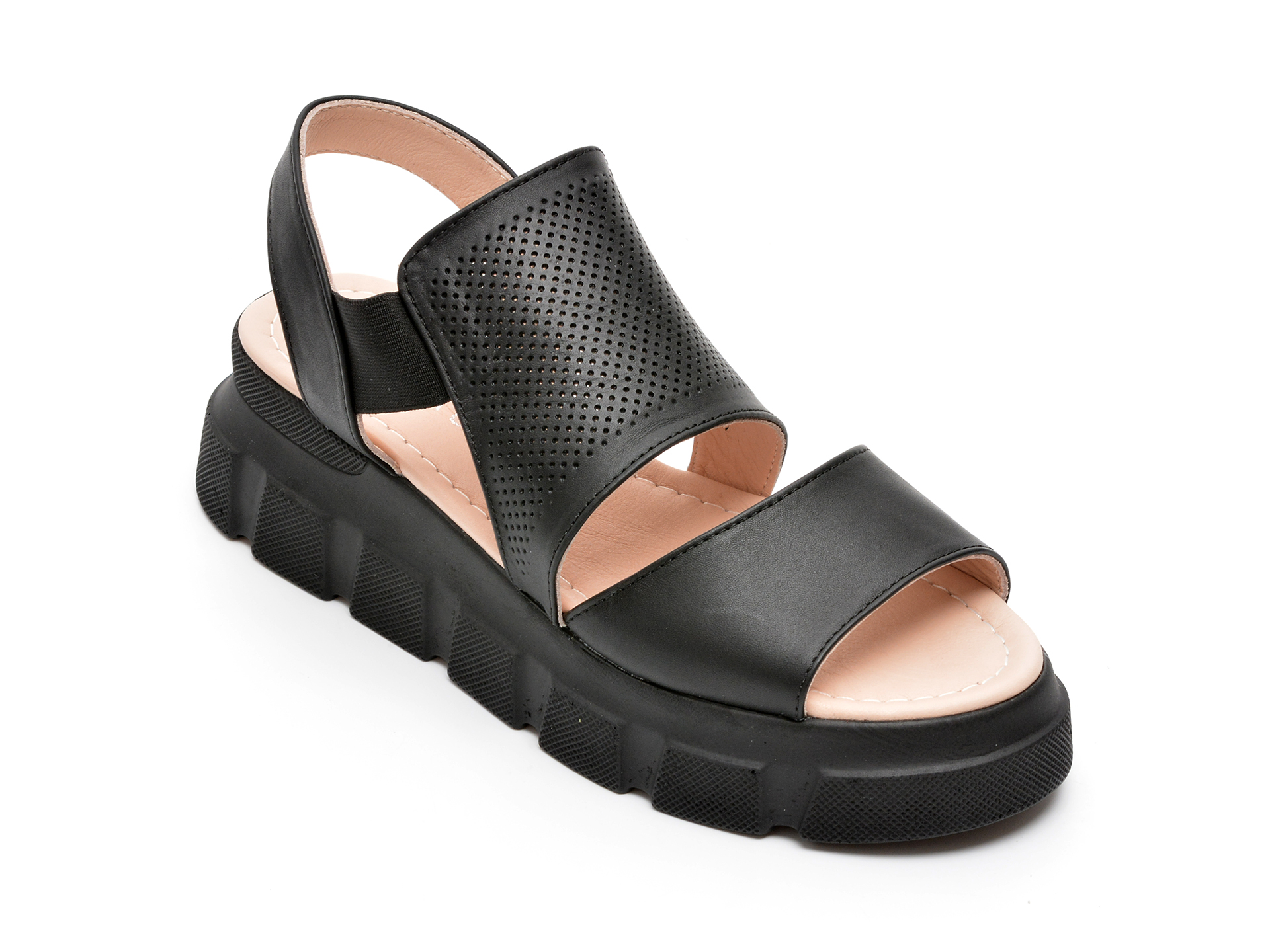 Sandale HK DIVA CLAP negre, 4393, din piele naturala 1 Sandale HK DIVA CLAP negre