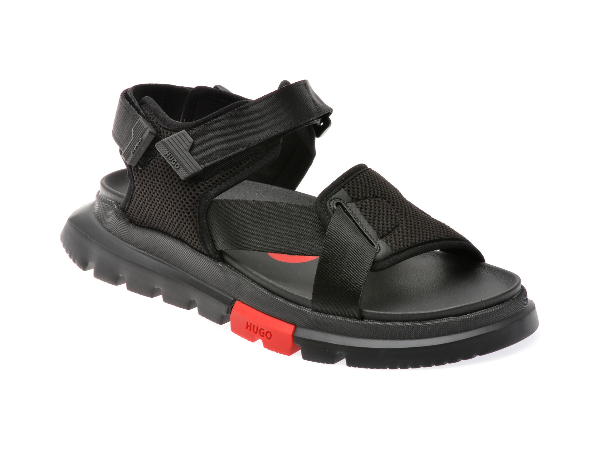 Sandale HUGO negre, 7040, din material textil 1 Sandale HUGO negre