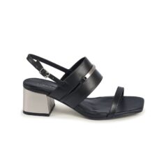 Sandale  Heel Sandal 45 Met Bar Lth HW0HW02012 38 EU Negru