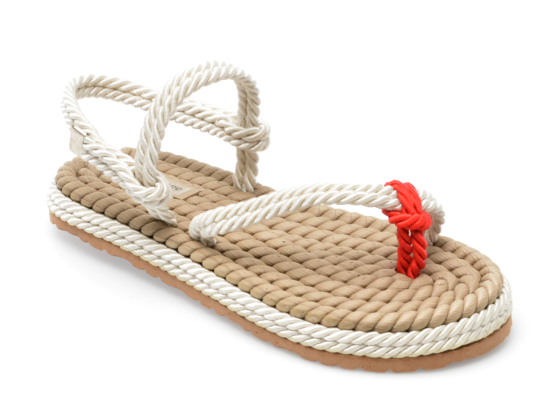 Sandale IMAGE albe, 2020, din material textil 1 Sandale IMAGE albe