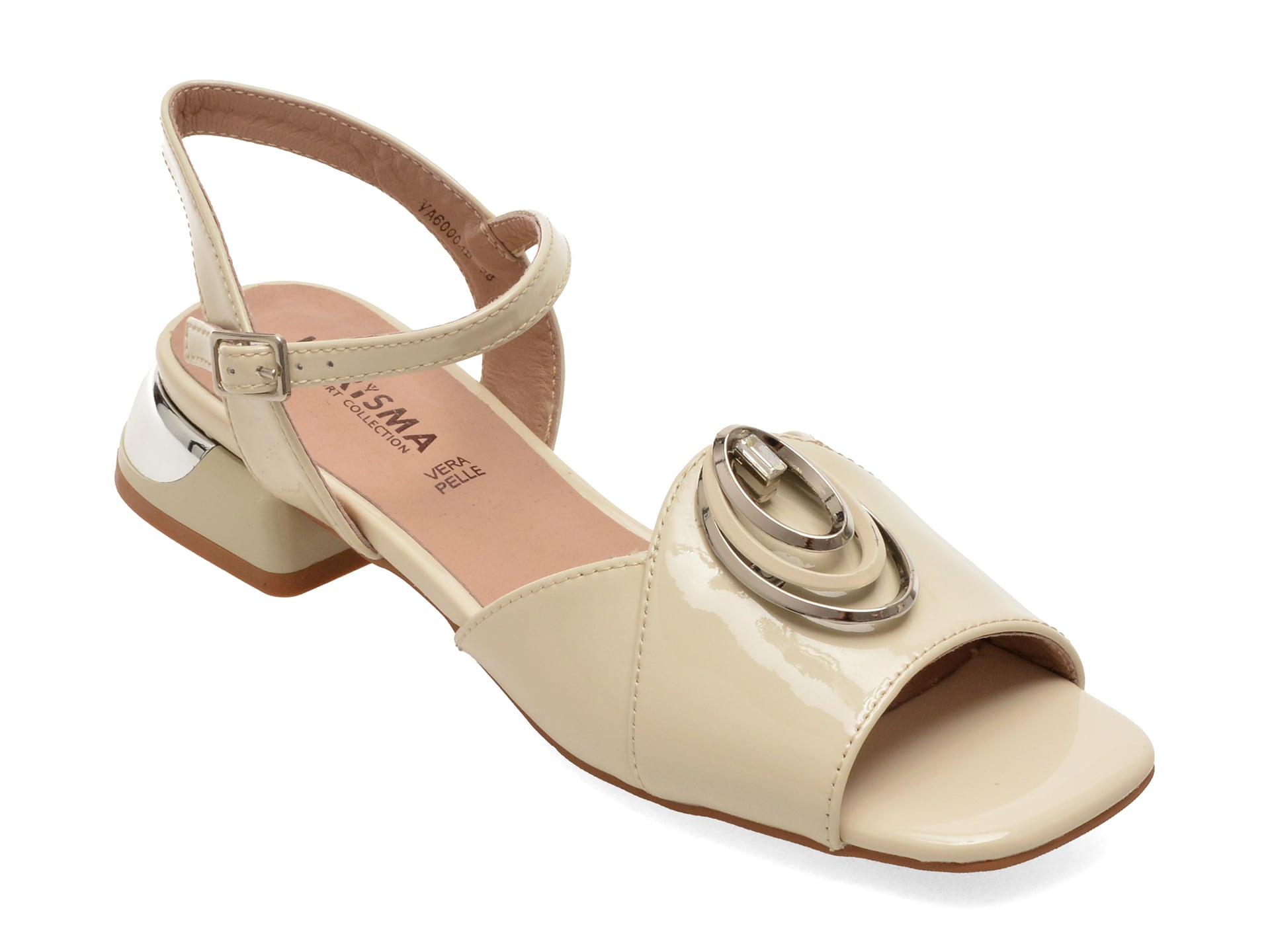Sandale KARISMA bej, VA60004, din piele naturala lacuita 1 Sandale KARISMA bej