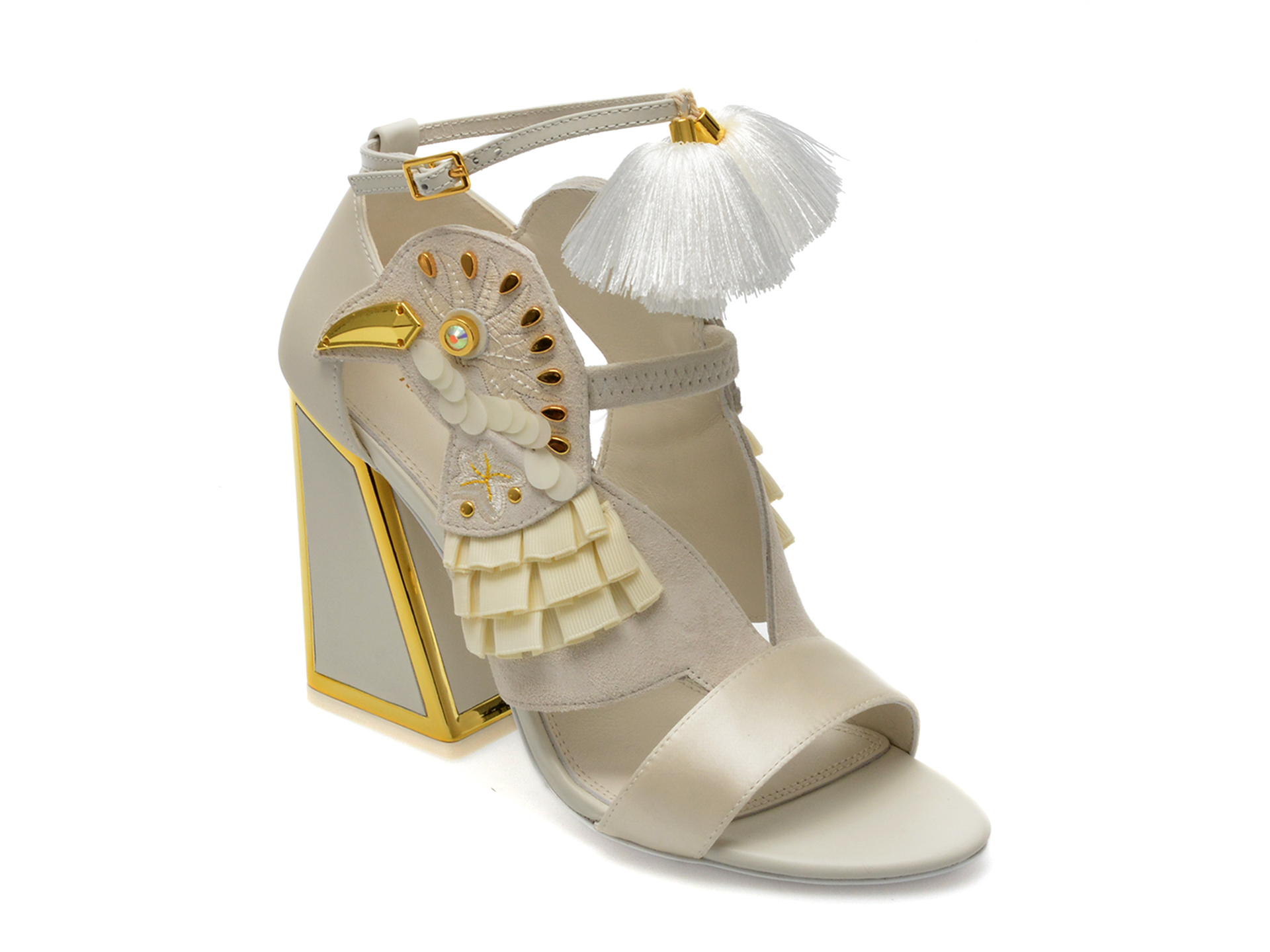 Sandale KAT MACONIE FOR EPICA albe, AYA, din piele intoarsa 1 Sandale KAT MACONIE FOR EPICA albe