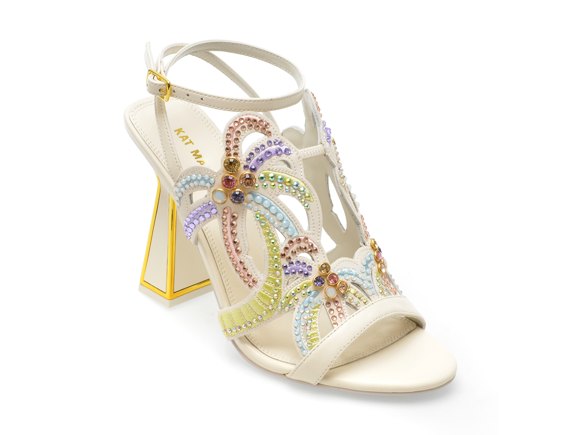 Sandale KAT MACONIE albe, KIAWA, din piele naturala 1 Sandale KAT MACONIE albe