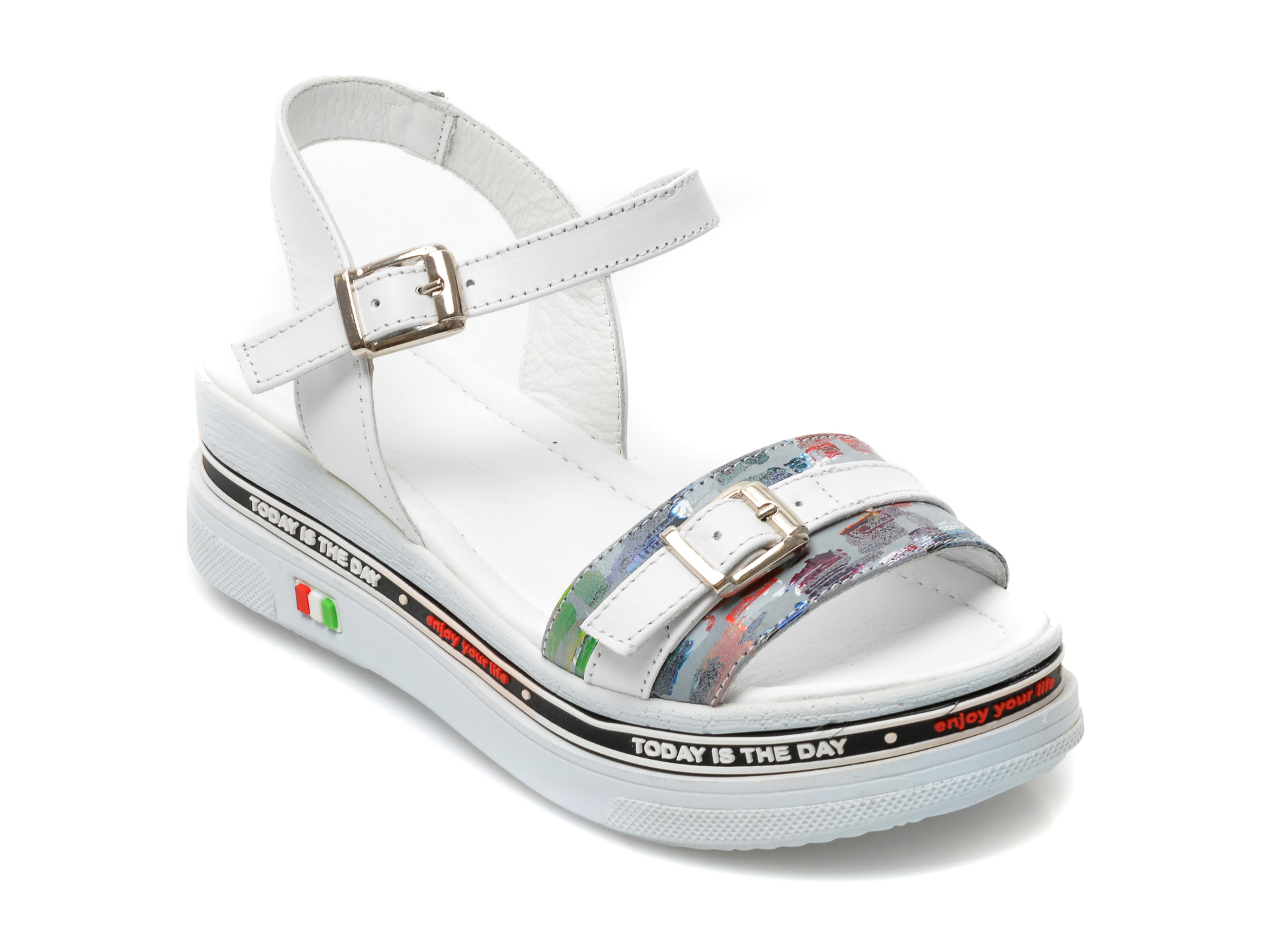 Sandale LABOUR albe, 20022, din piele naturala 1 Sandale LABOUR albe