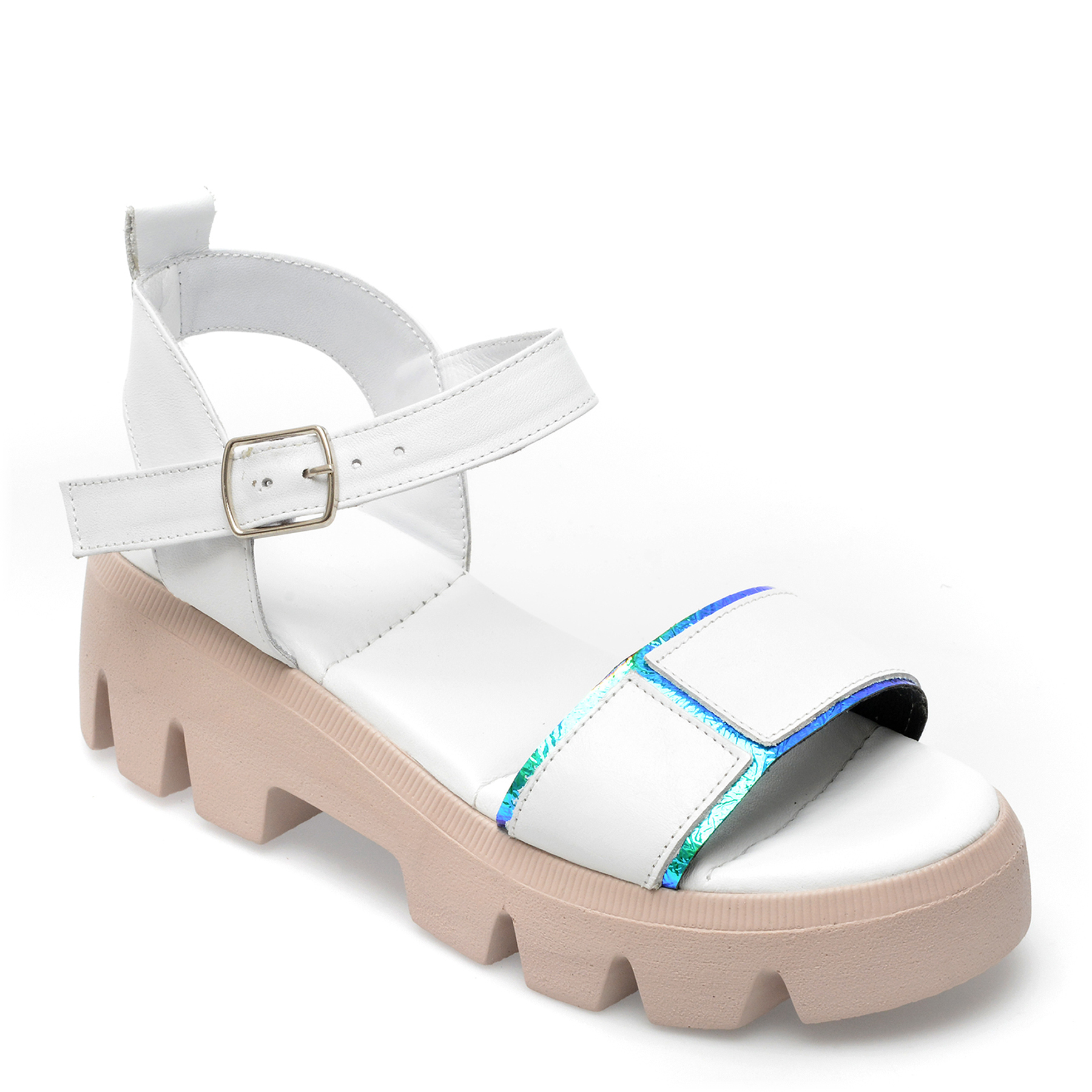 Sandale LABOUR albe, 214583, din piele naturala 1 Sandale LABOUR albe