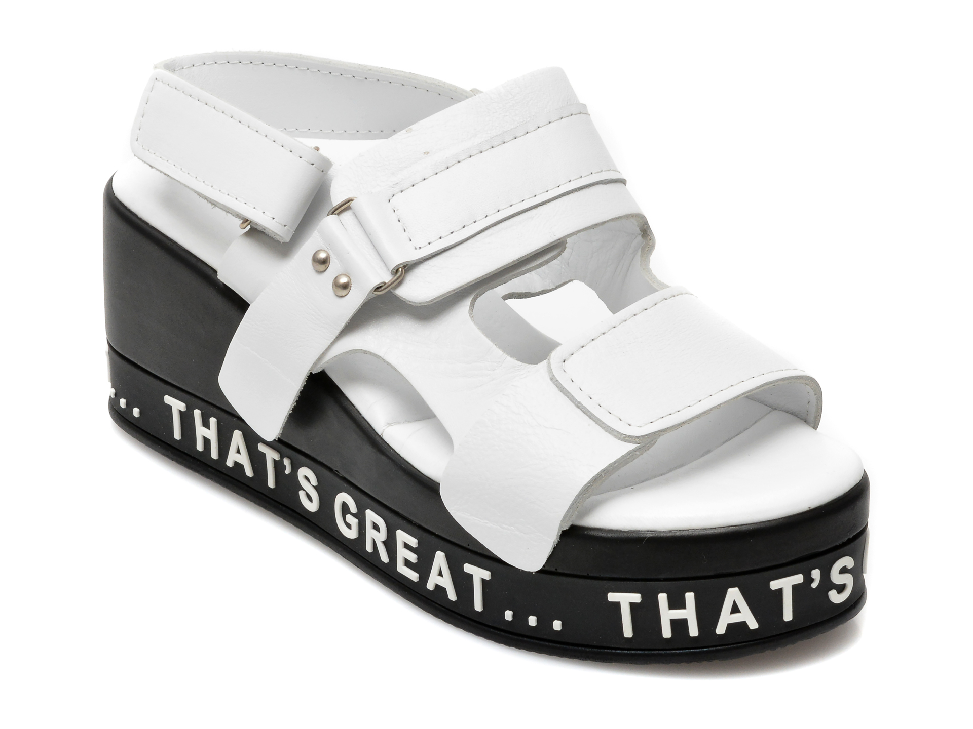 Sandale LABOUR albe, 215541, din piele naturala 1 Sandale LABOUR albe