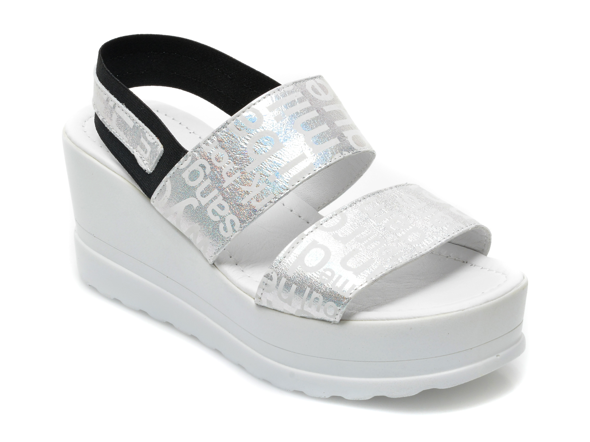 Sandale LABOUR argintii, 211556, din piele naturala 1 Sandale LABOUR argintii