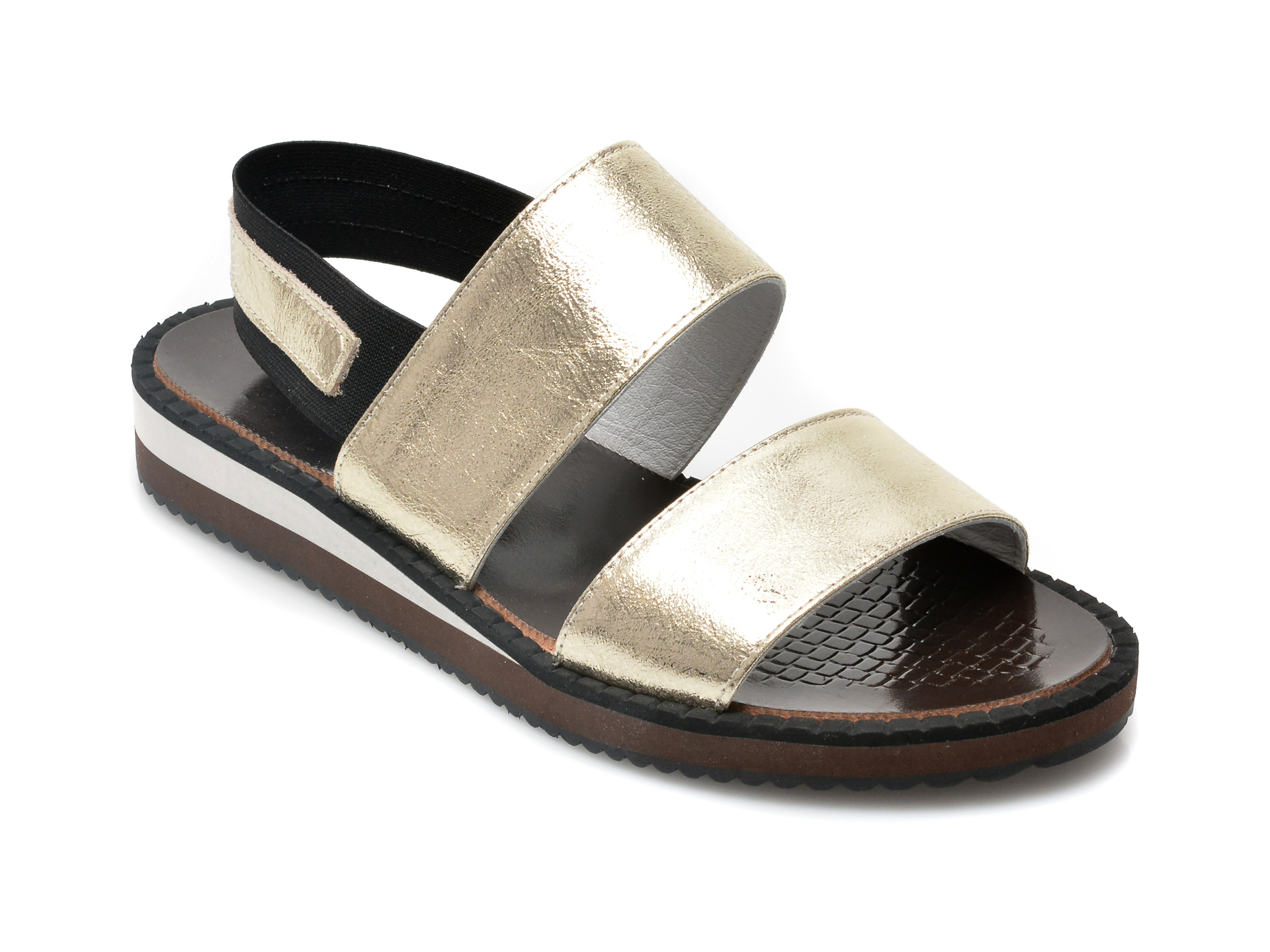 Sandale LABOUR aurii, 20043, din piele naturala 1 Sandale LABOUR aurii