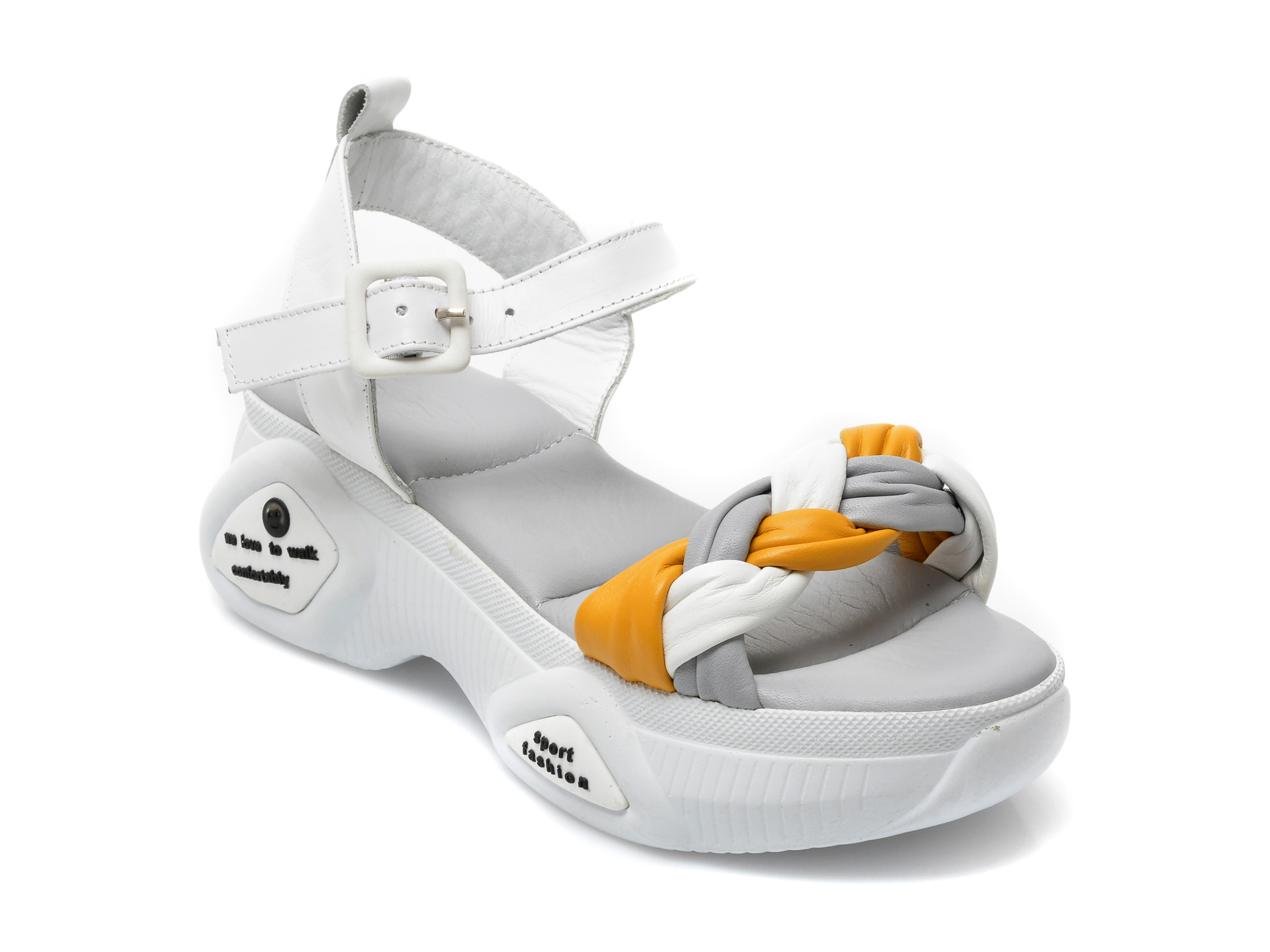 Sandale LABOUR gri, 21506, din piele naturala 1 Sandale LABOUR gri